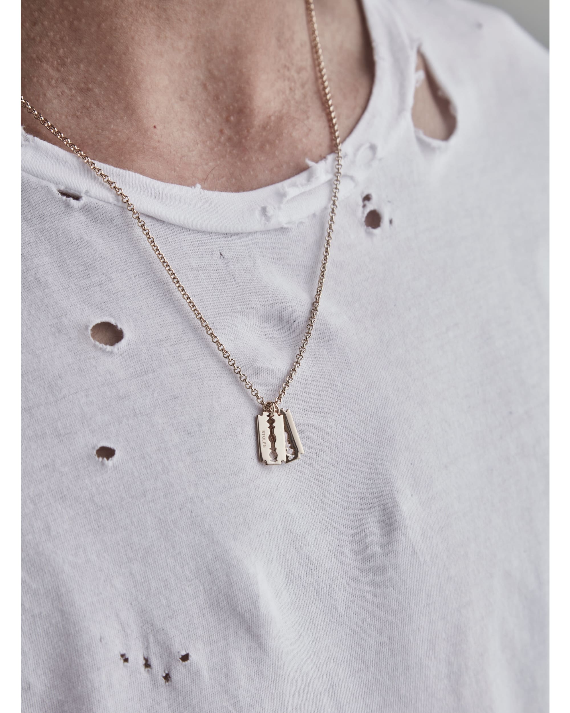 STOLEN RAZOR NECKLACE - GOLD PLATED - Image 2