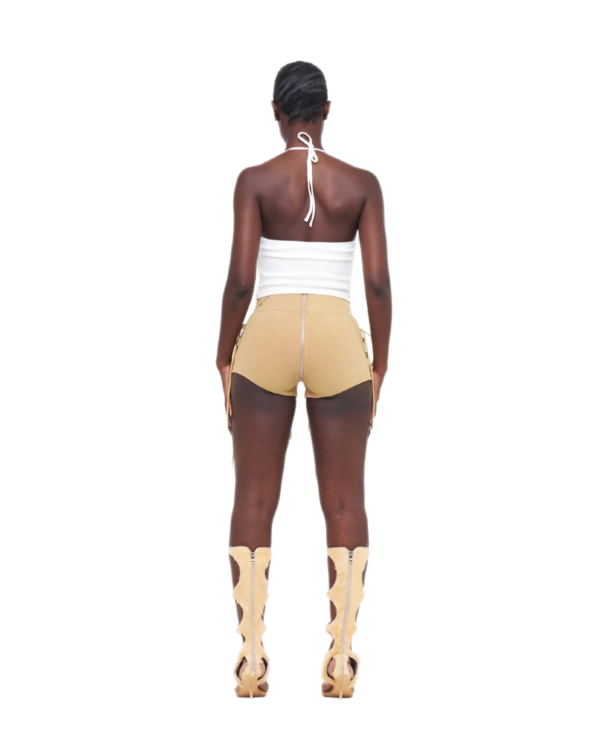 STONE-WASHED UZIP SHORTS - Image 6