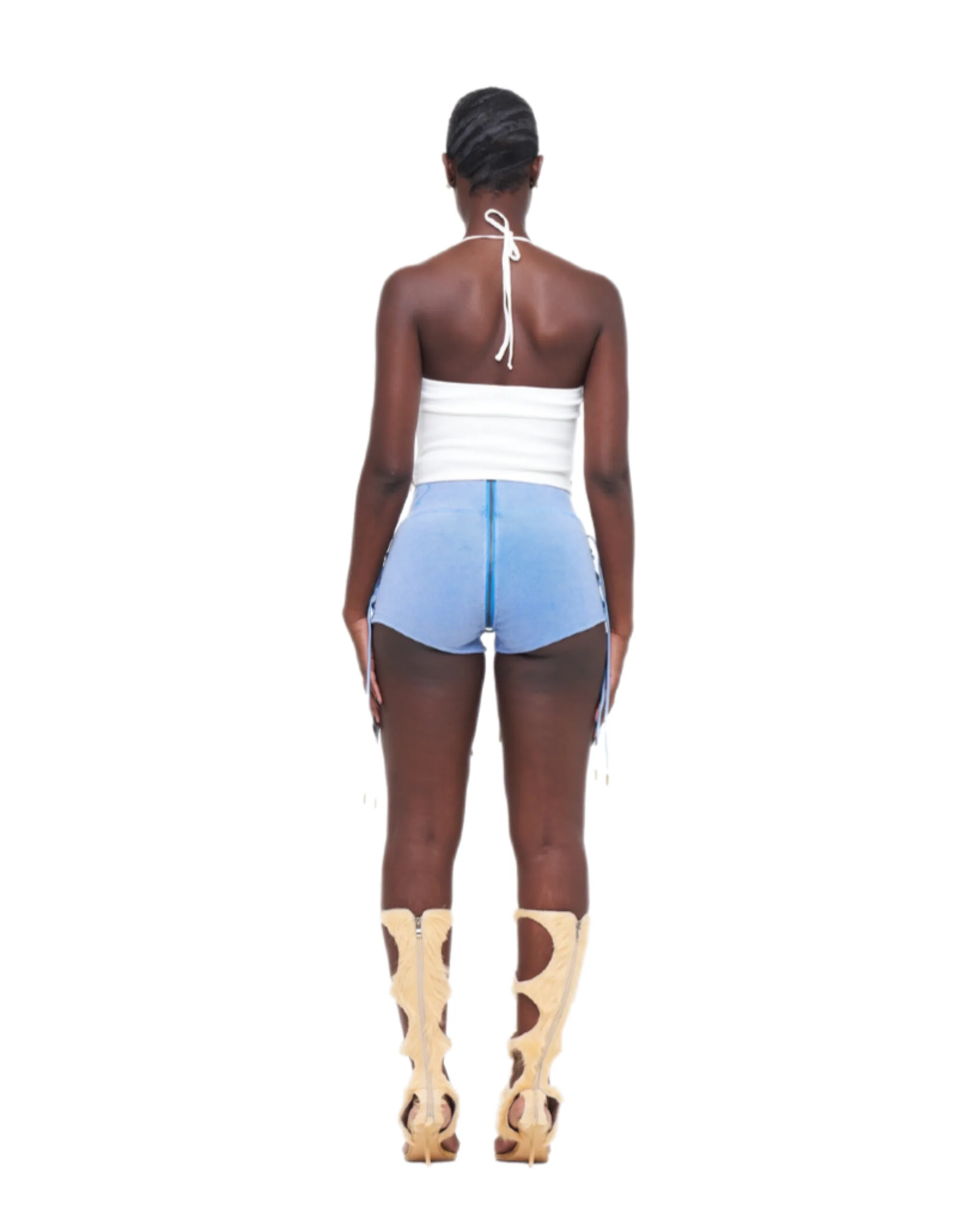 STONE-WASHED UZIP SHORTS - Image 8