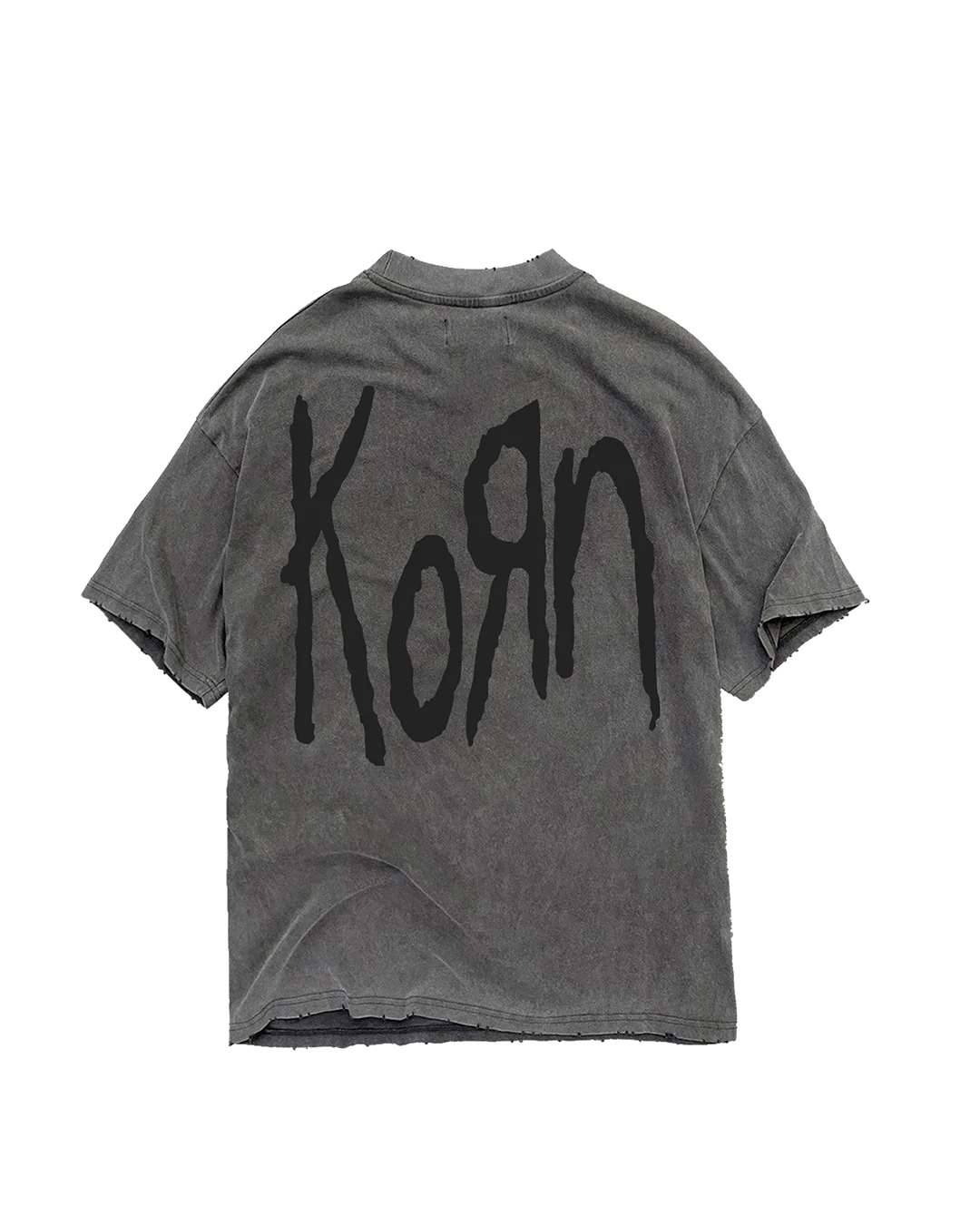 Strata x Korn Requiem Grey Acid  Wash T-Shirt feat. Korn Back Logo - Image 2