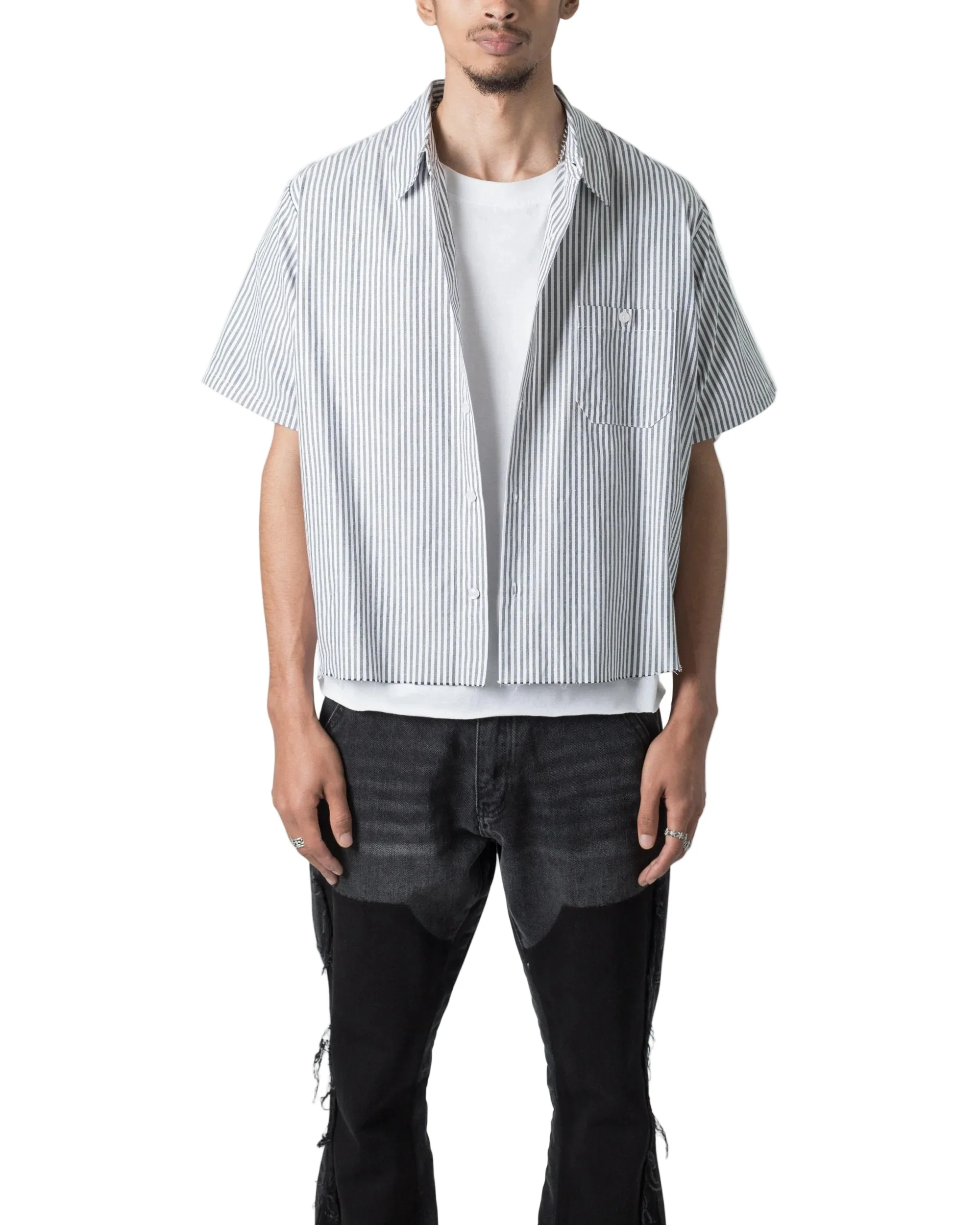 Striped S/S Shirt - Grey/White - Image 2