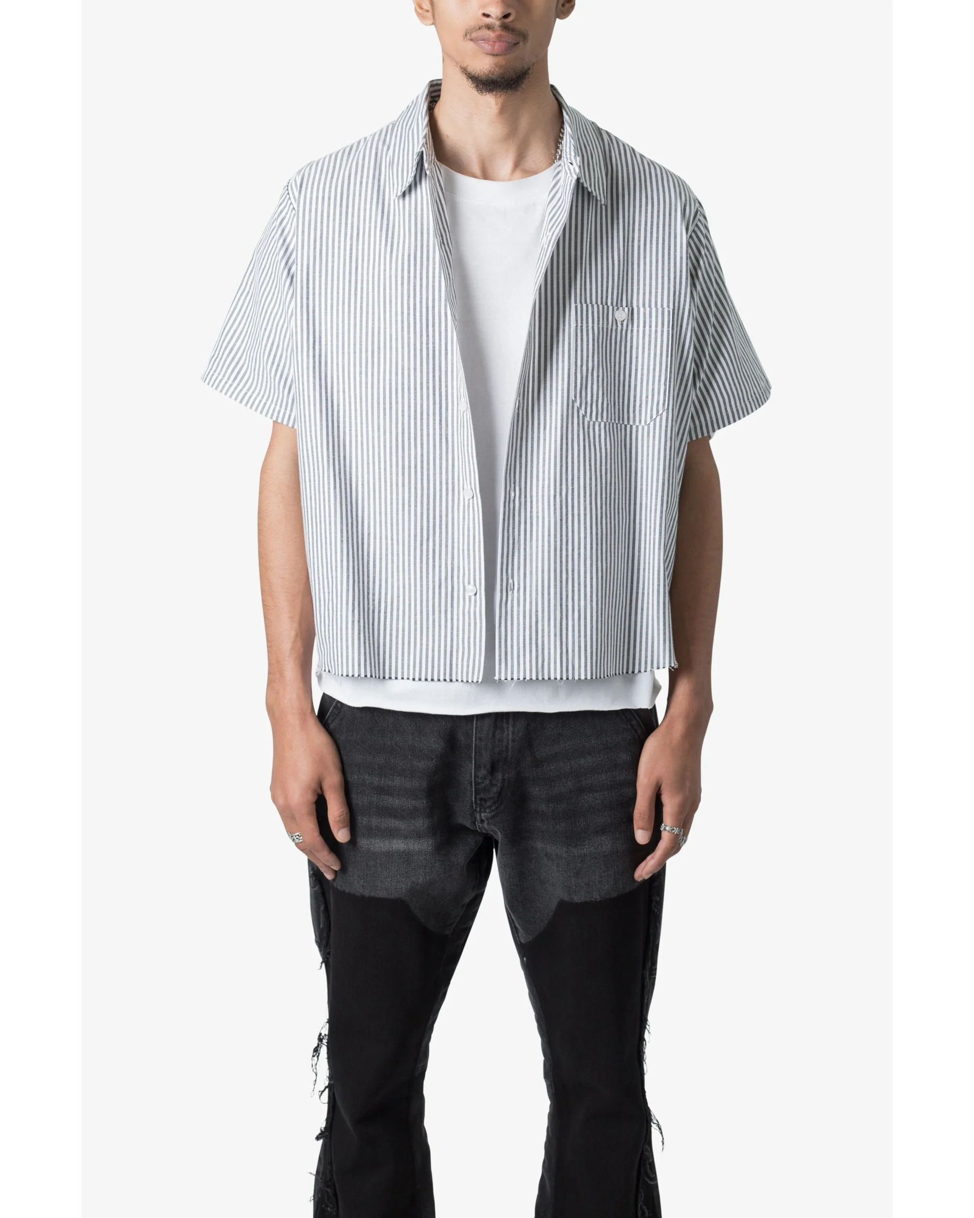 Striped S/S Shirt - Grey/White - Image 7