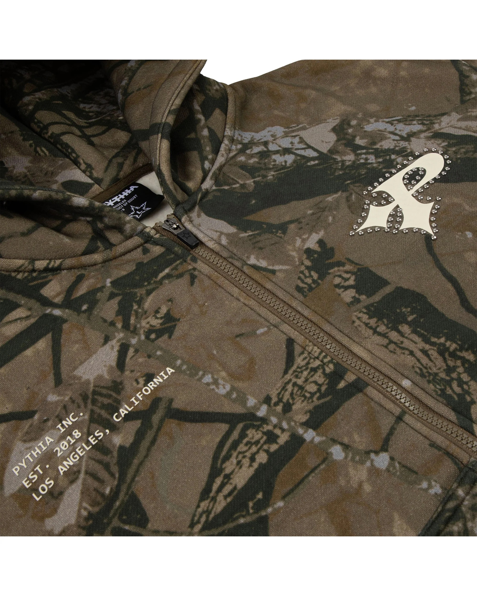 STUDDED LOGO HOODIE - CAMO - Image 3