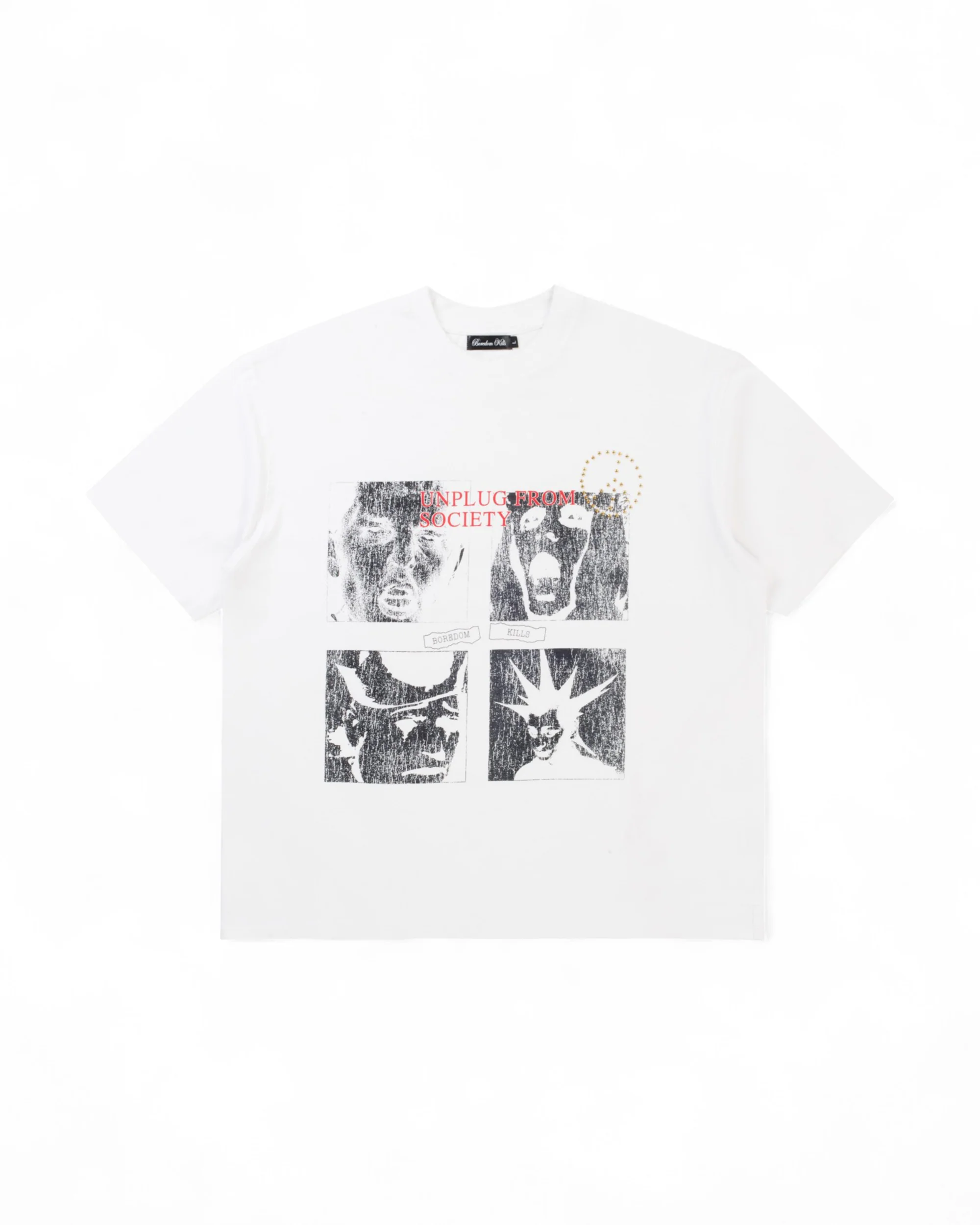 Studded Unplug Tee - white