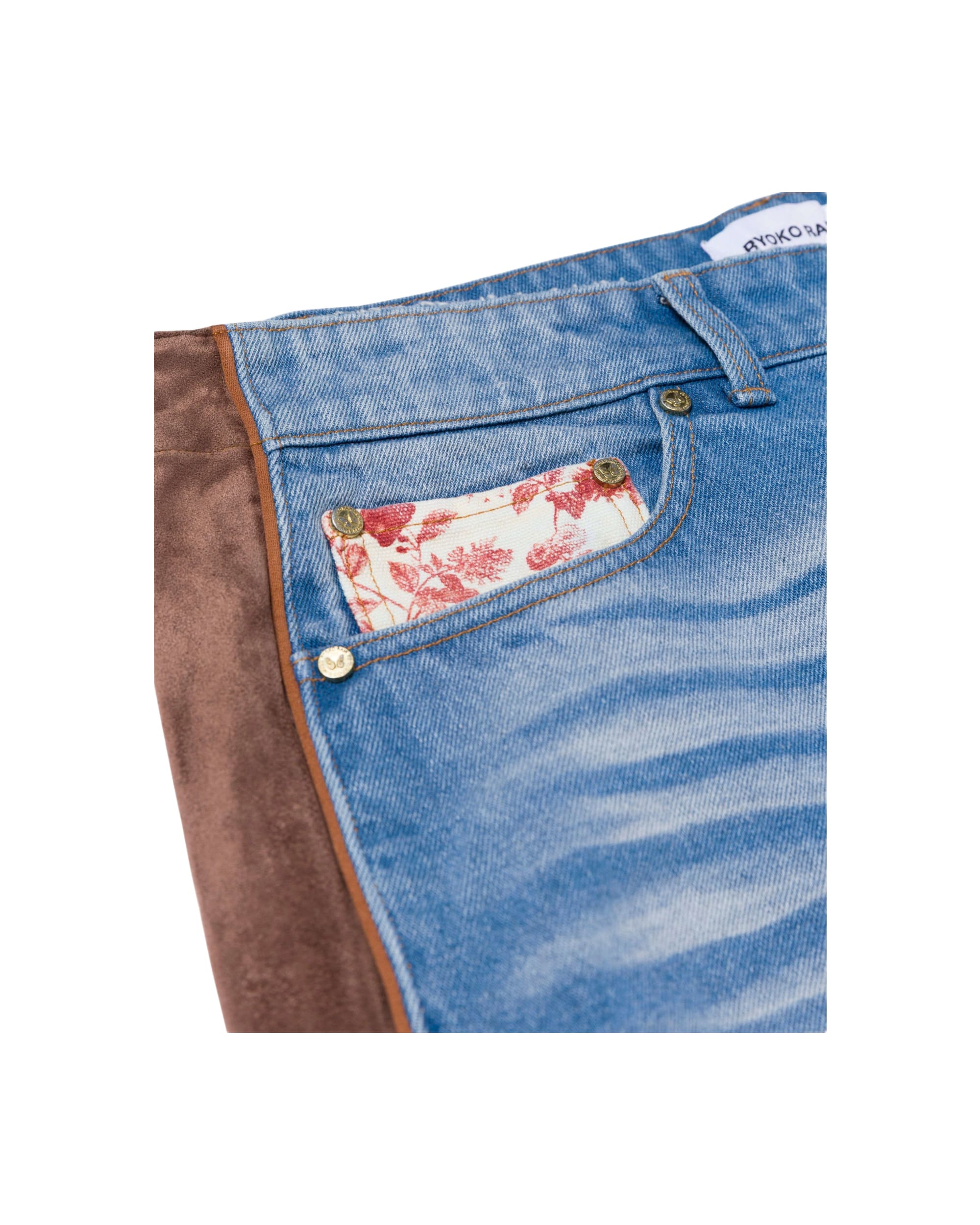 SUEDE SIDE PANEL JEANS - Image 5