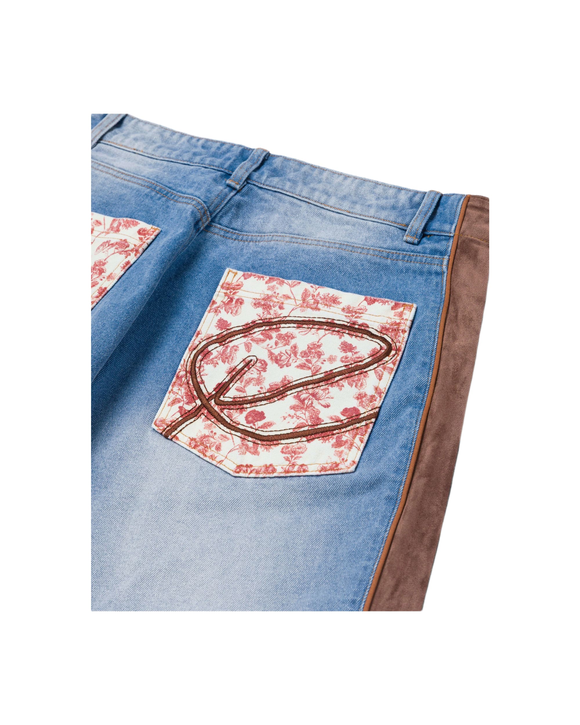SUEDE SIDE PANEL JEANS - Image 7