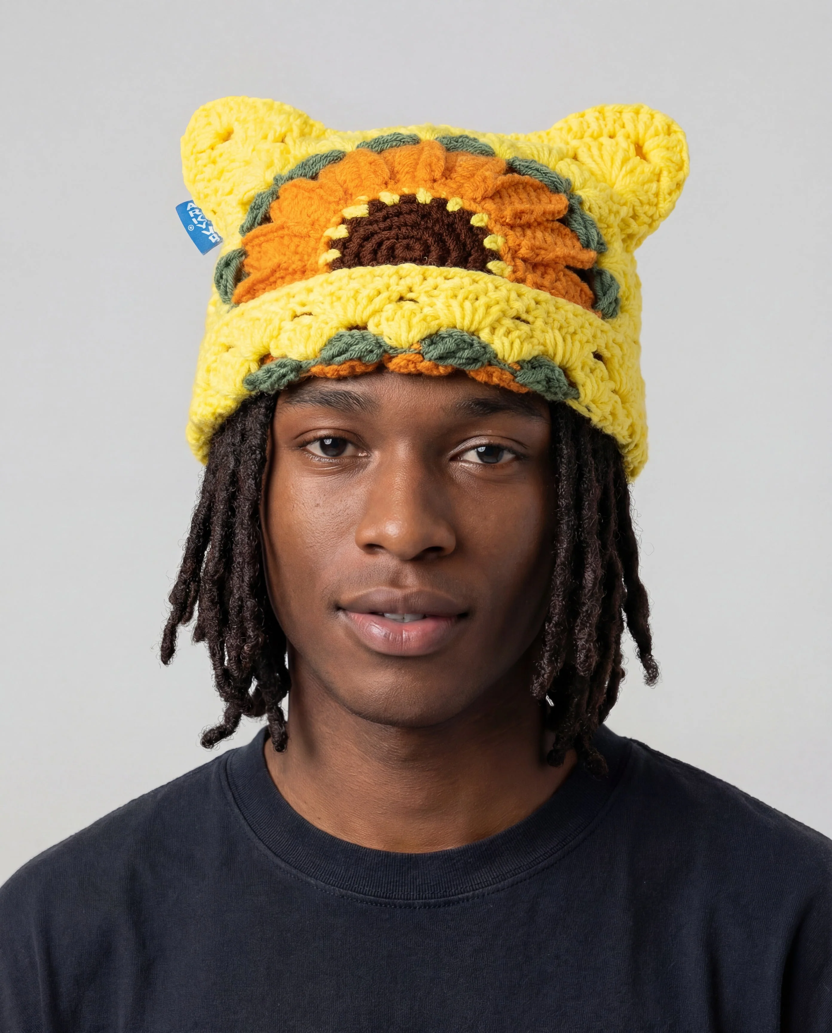 Sunflower Crochet Cat Hat - Image 2