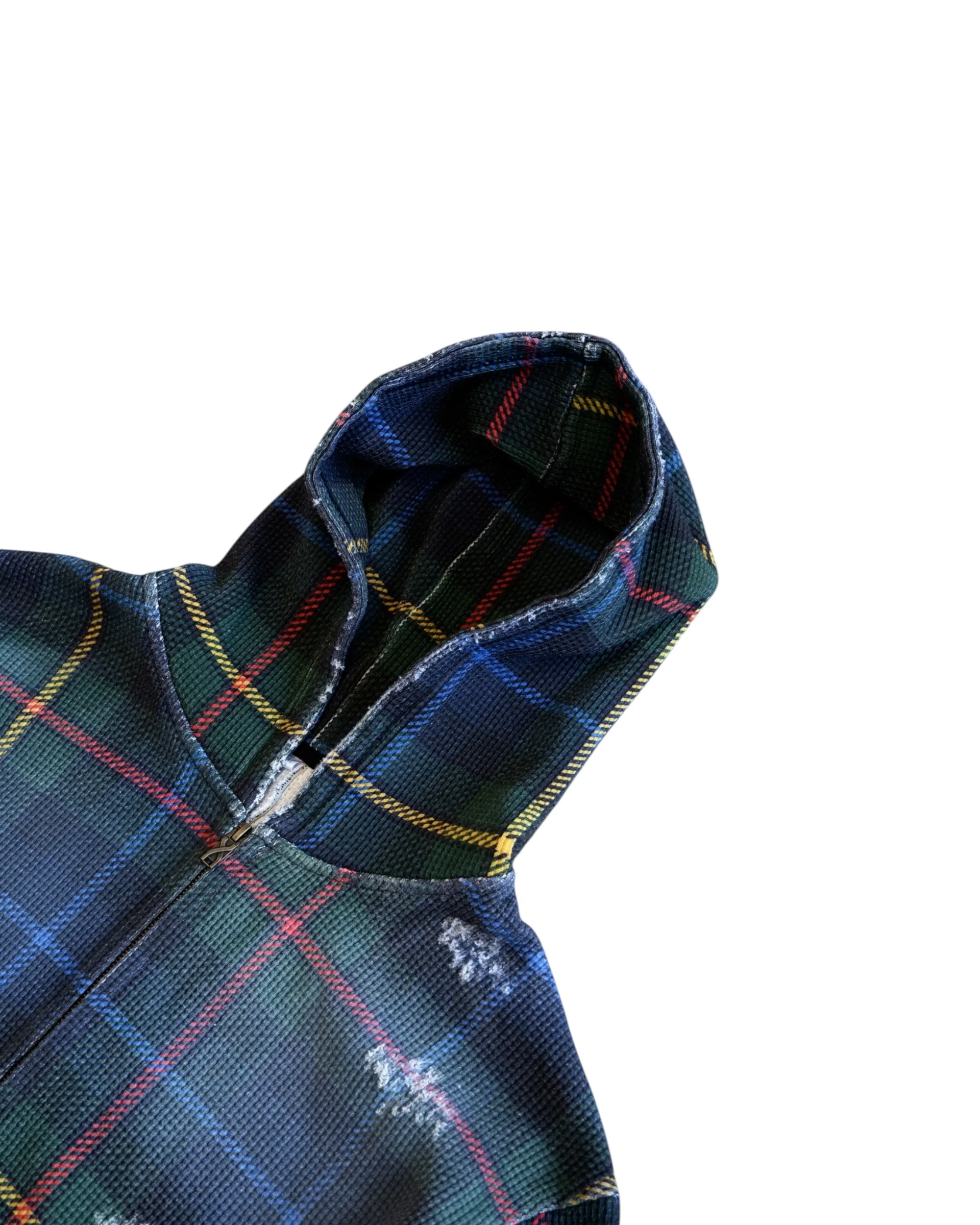 Tartan Plaid Hoodie Navy - Image 10
