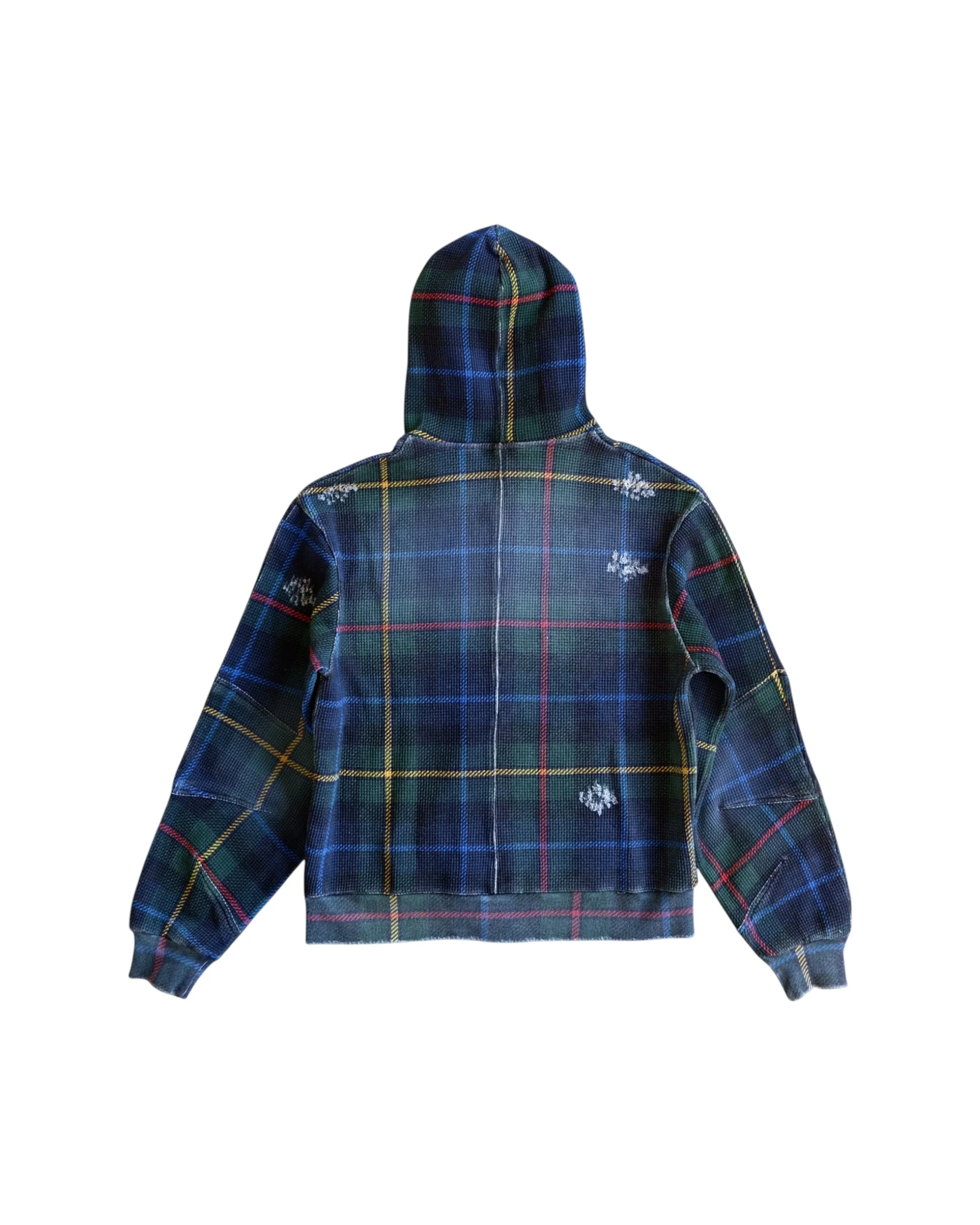 Tartan Plaid Hoodie Navy - Image 2