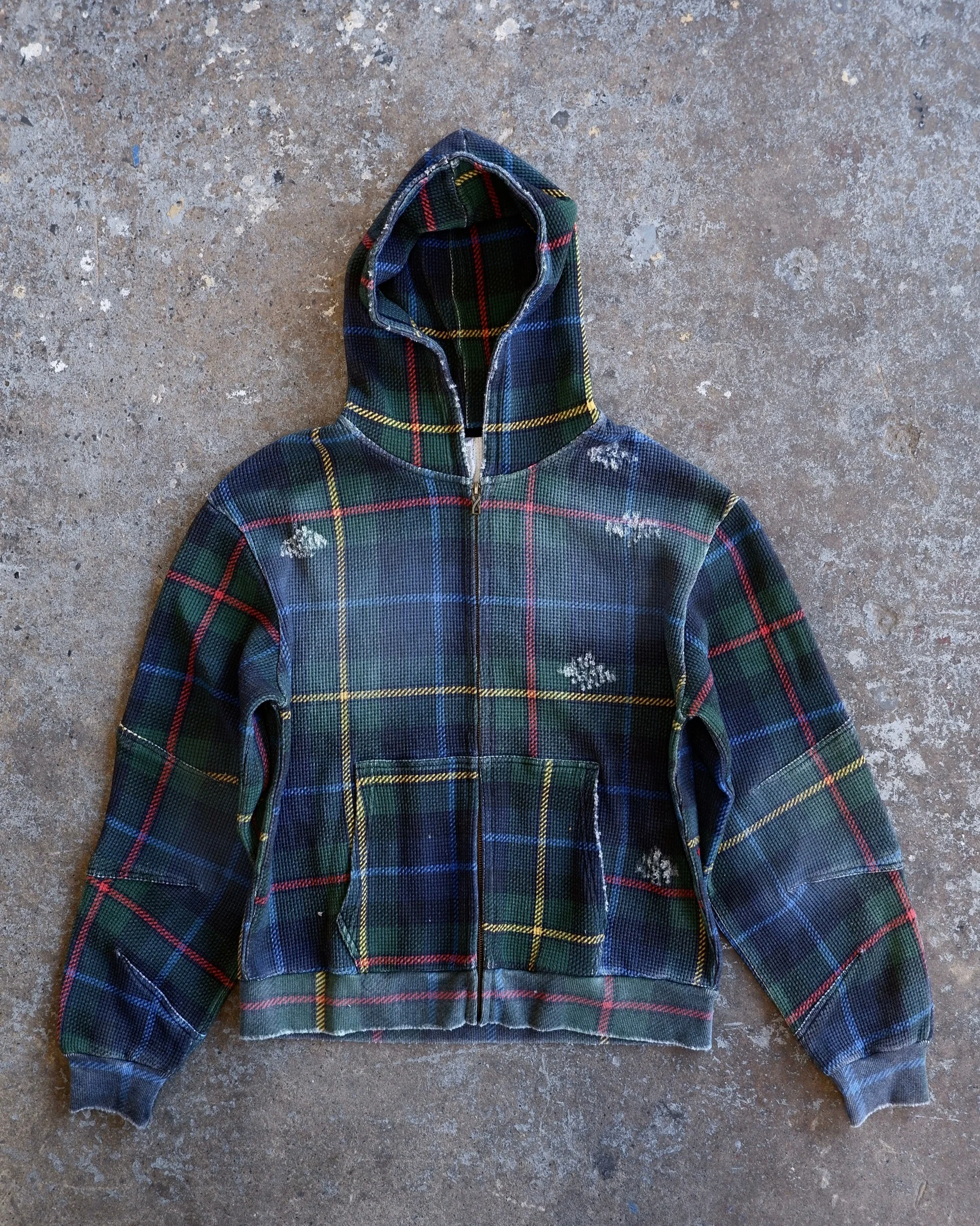 Tartan Plaid Hoodie Navy - Image 3