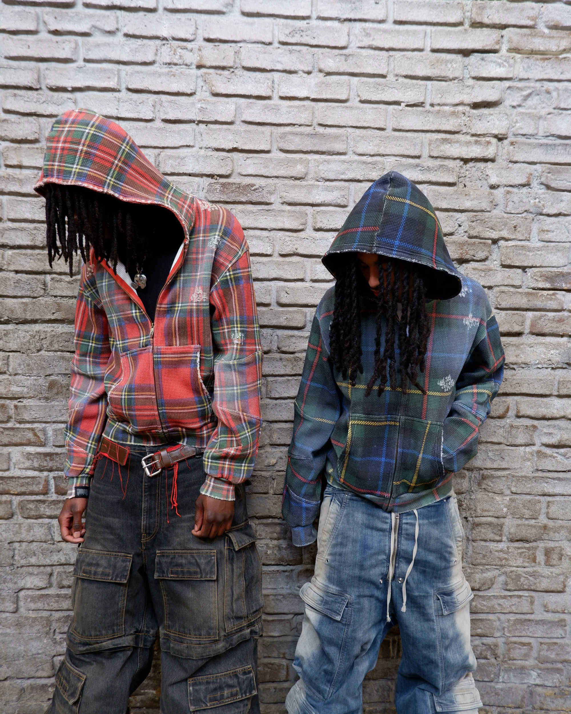 Tartan Plaid Hoodie Navy - Image 4