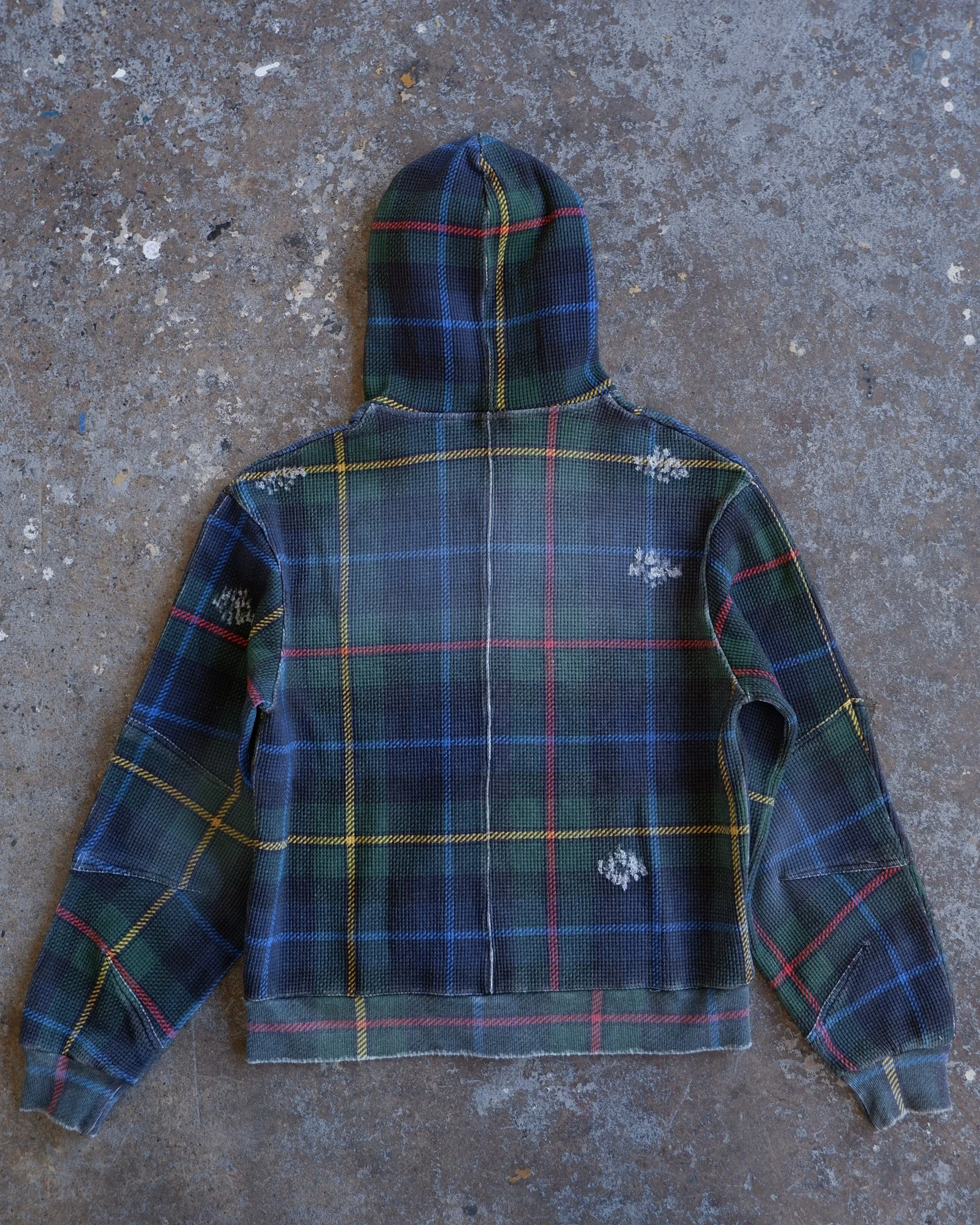 Tartan Plaid Hoodie Navy - Image 5
