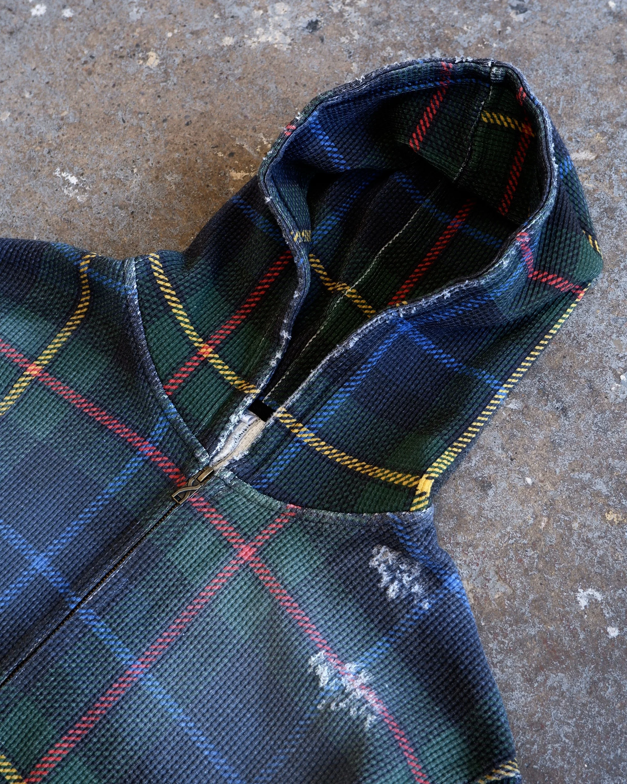 Tartan Plaid Hoodie Navy - Image 8