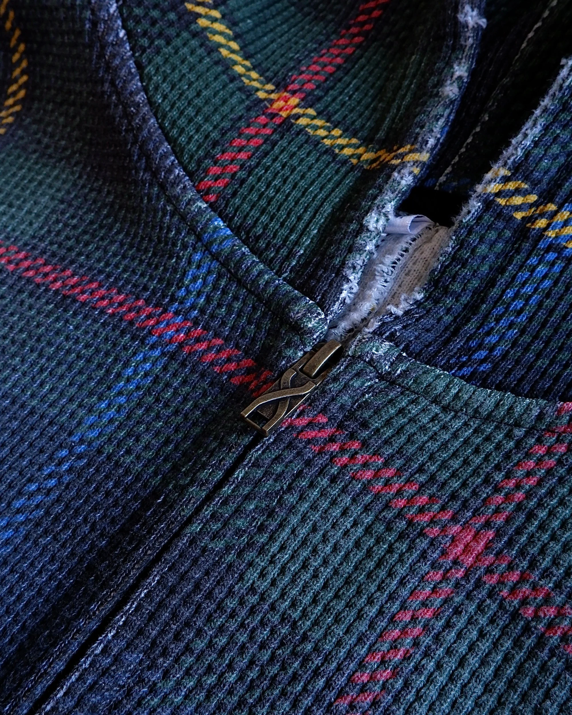 Tartan Plaid Hoodie Navy - Image 9