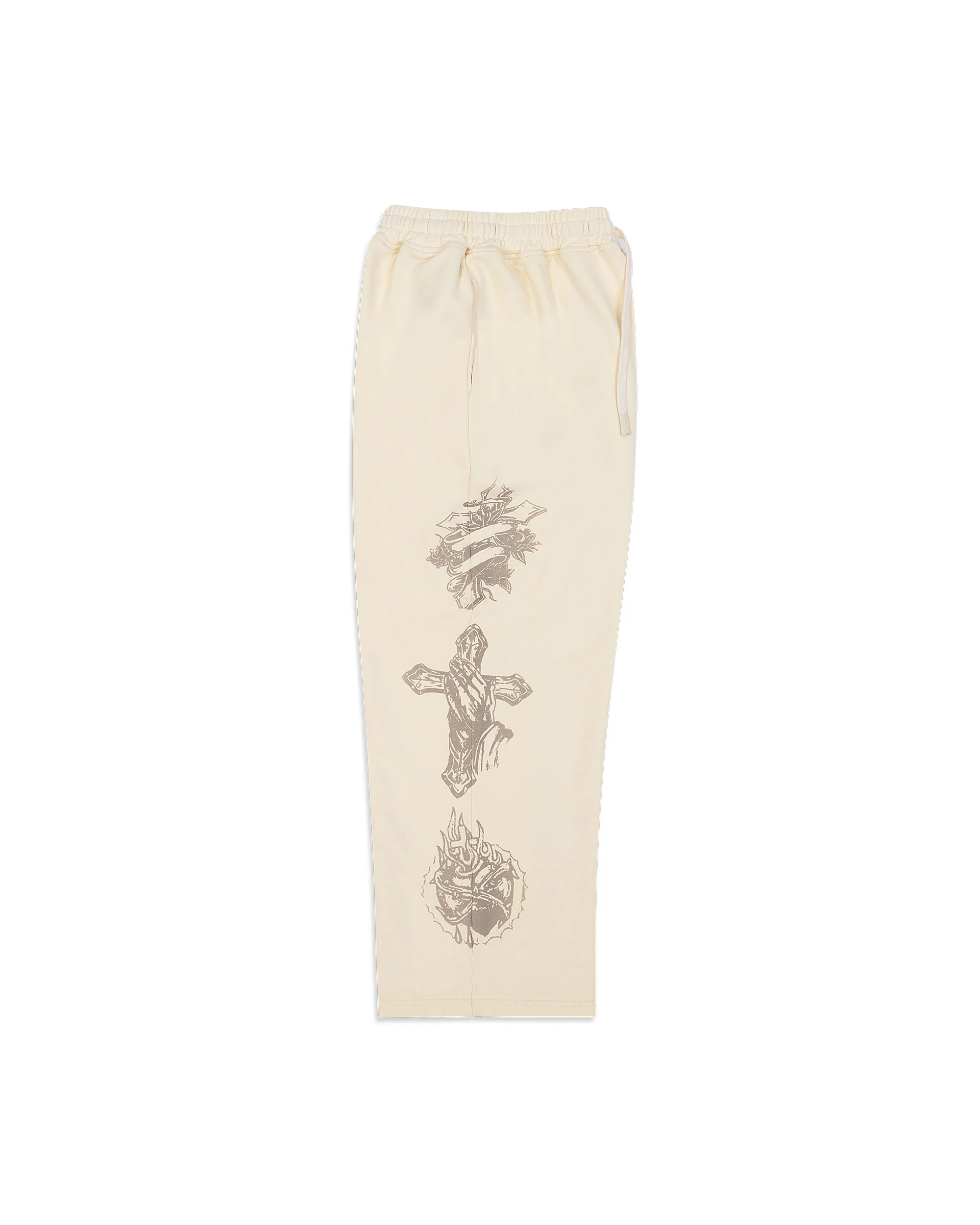 "Tatted Believer" Sweatpants (Cream) - Image 2