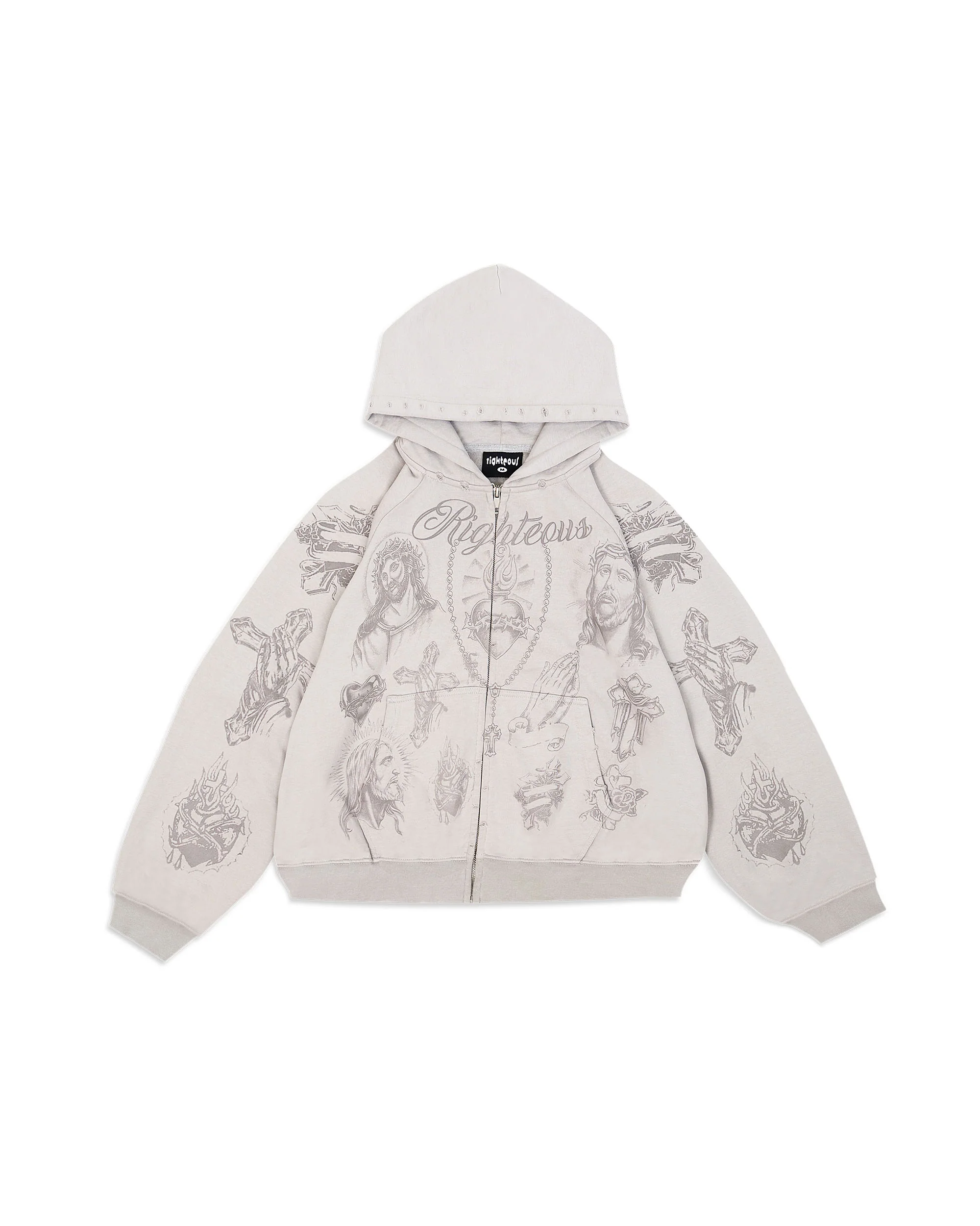 "Tatted Believer" Zip Up (Grey)
