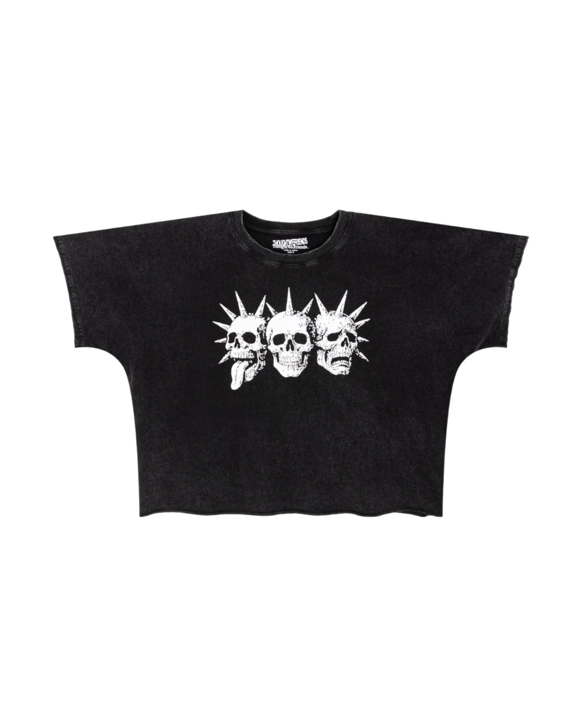 Tavius 3 Faces Loose T-shirt in Washed Black