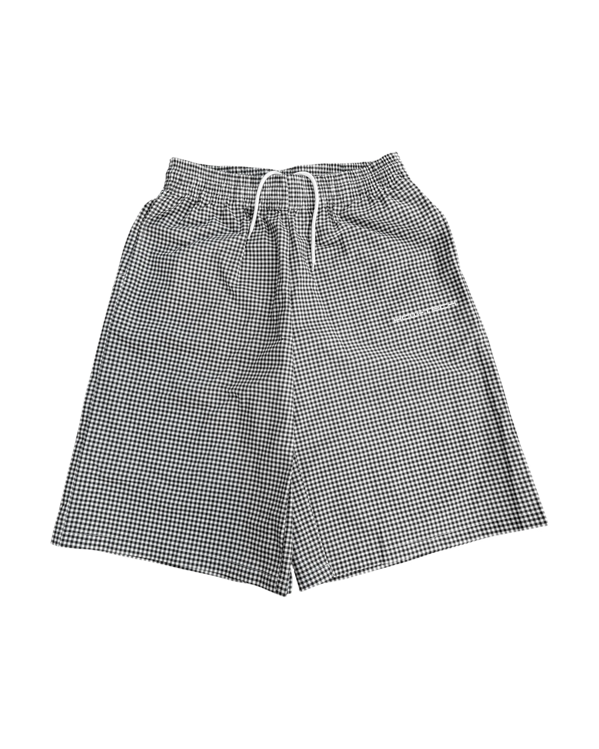 TECH SHORTS (BLACK PLAID)