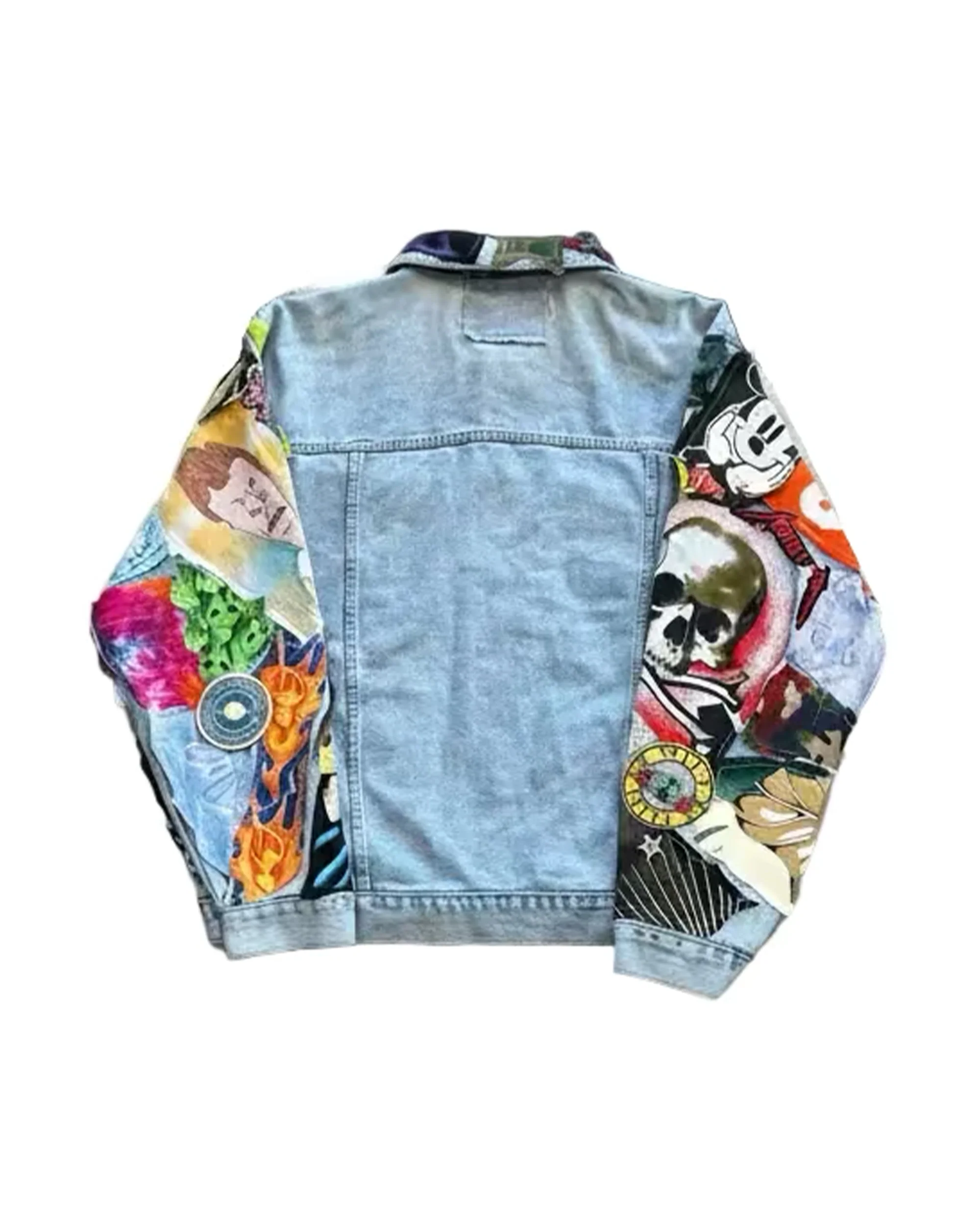 Tee Patchwork Detail Denim Jacket - Image 2