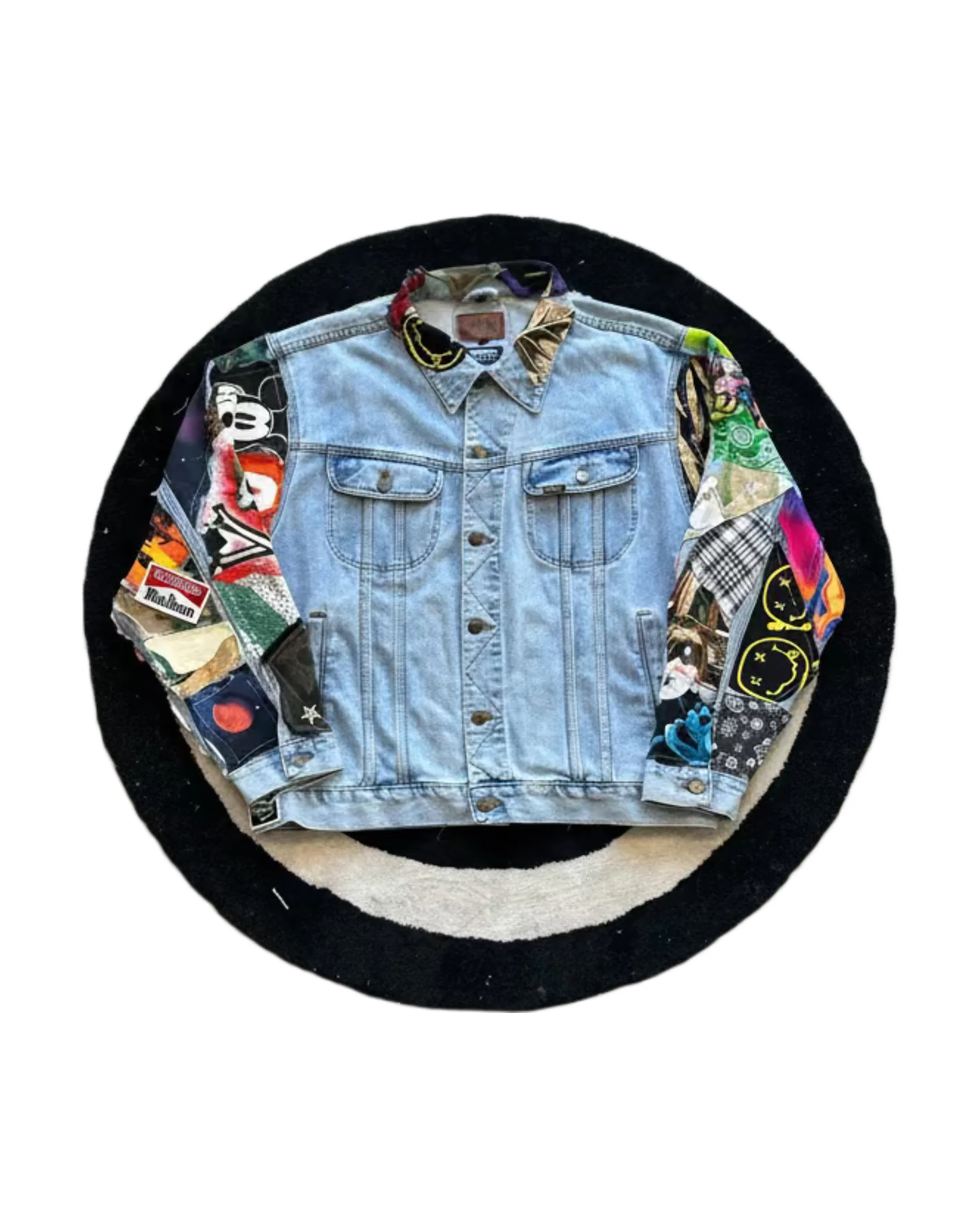 Tee Patchwork Detail Denim Jacket - Image 4