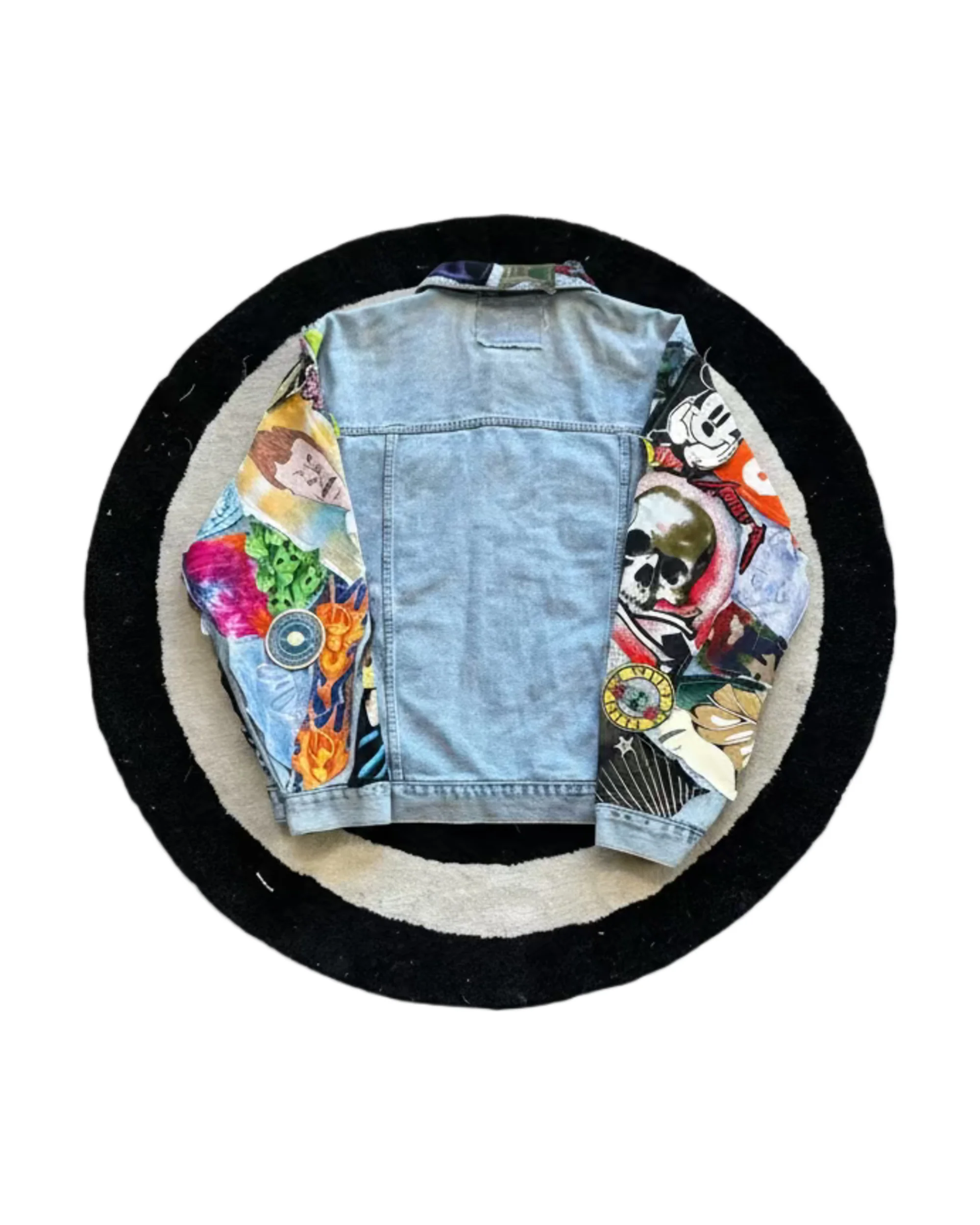 Tee Patchwork Detail Denim Jacket - Image 5