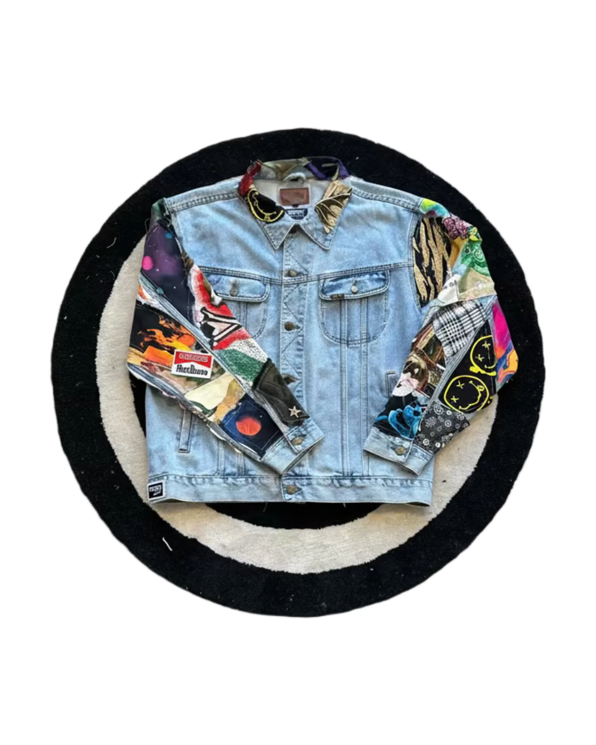 Tee Patchwork Detail Denim Jacket - Image 6