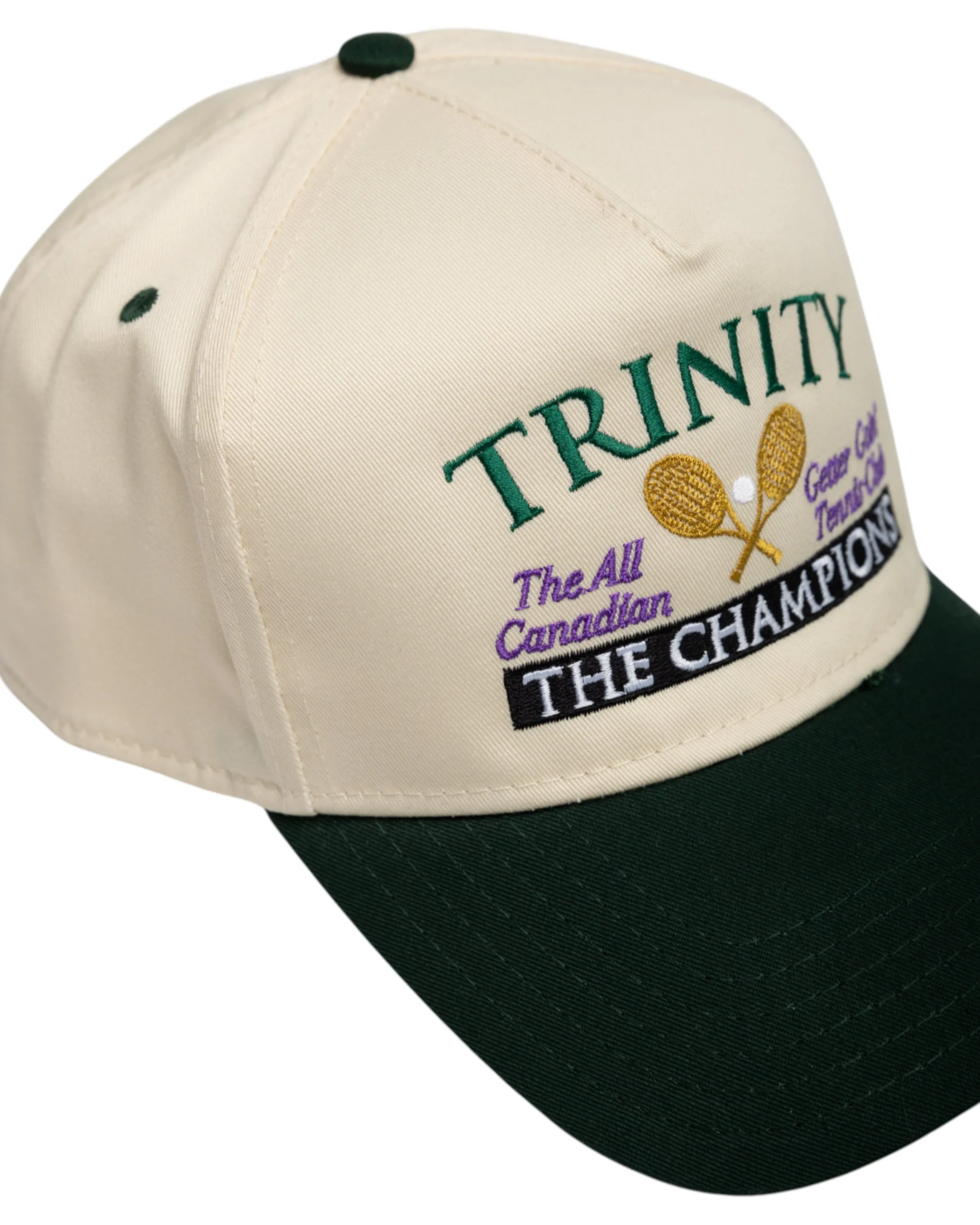 Tennis Snapback Hat - Green & Natural - Image 3