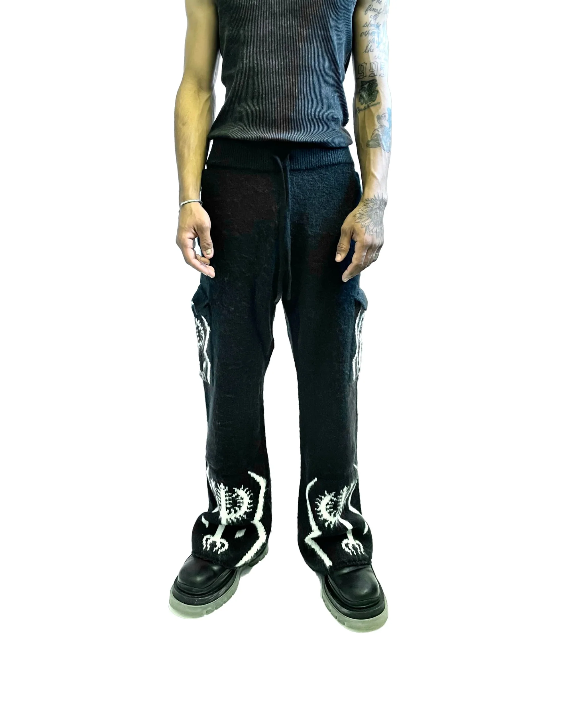 The Sacred Tree Mohair Flared Cargos (BLK) - Image 4