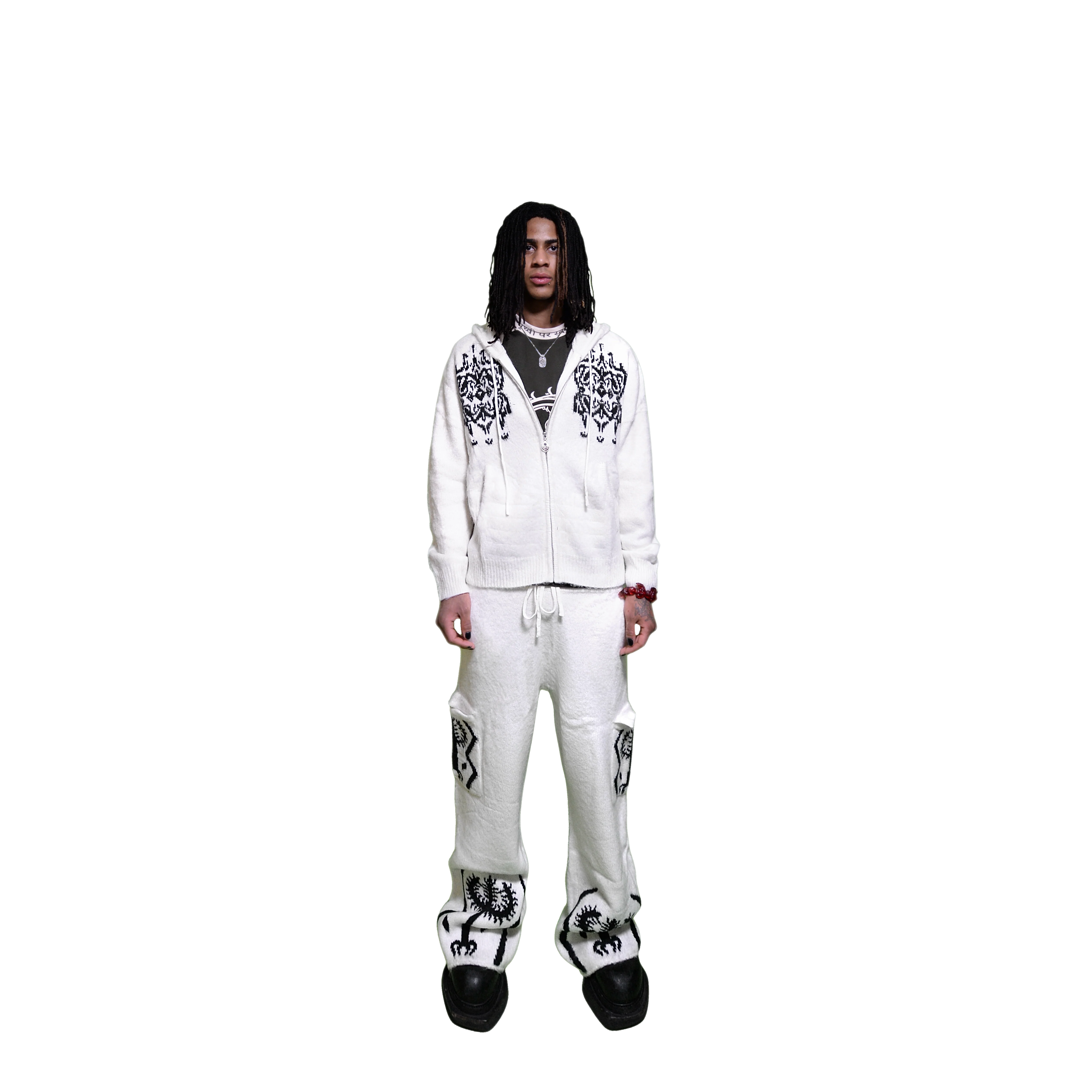 The Sacred Tree Mohair Flared Cargos (WHT) - Image 6