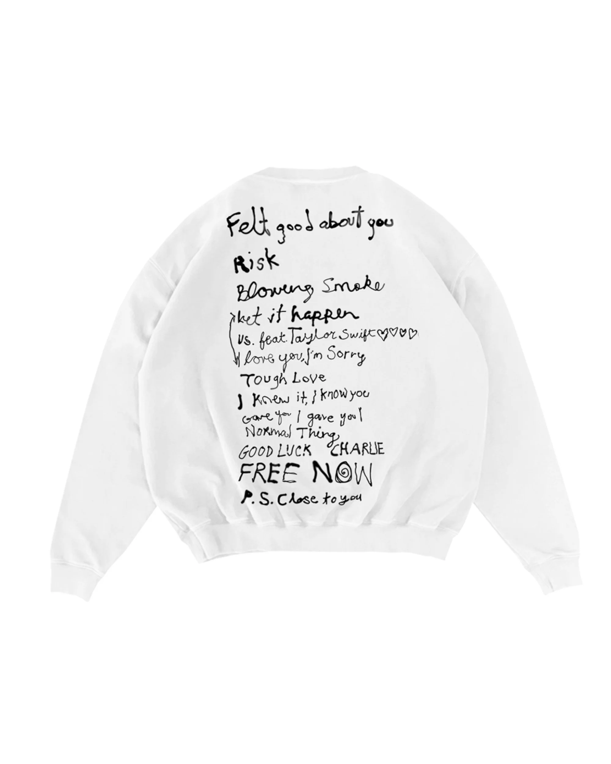 The Secret of Us Tracklist Crewneck Pullover - Image 3