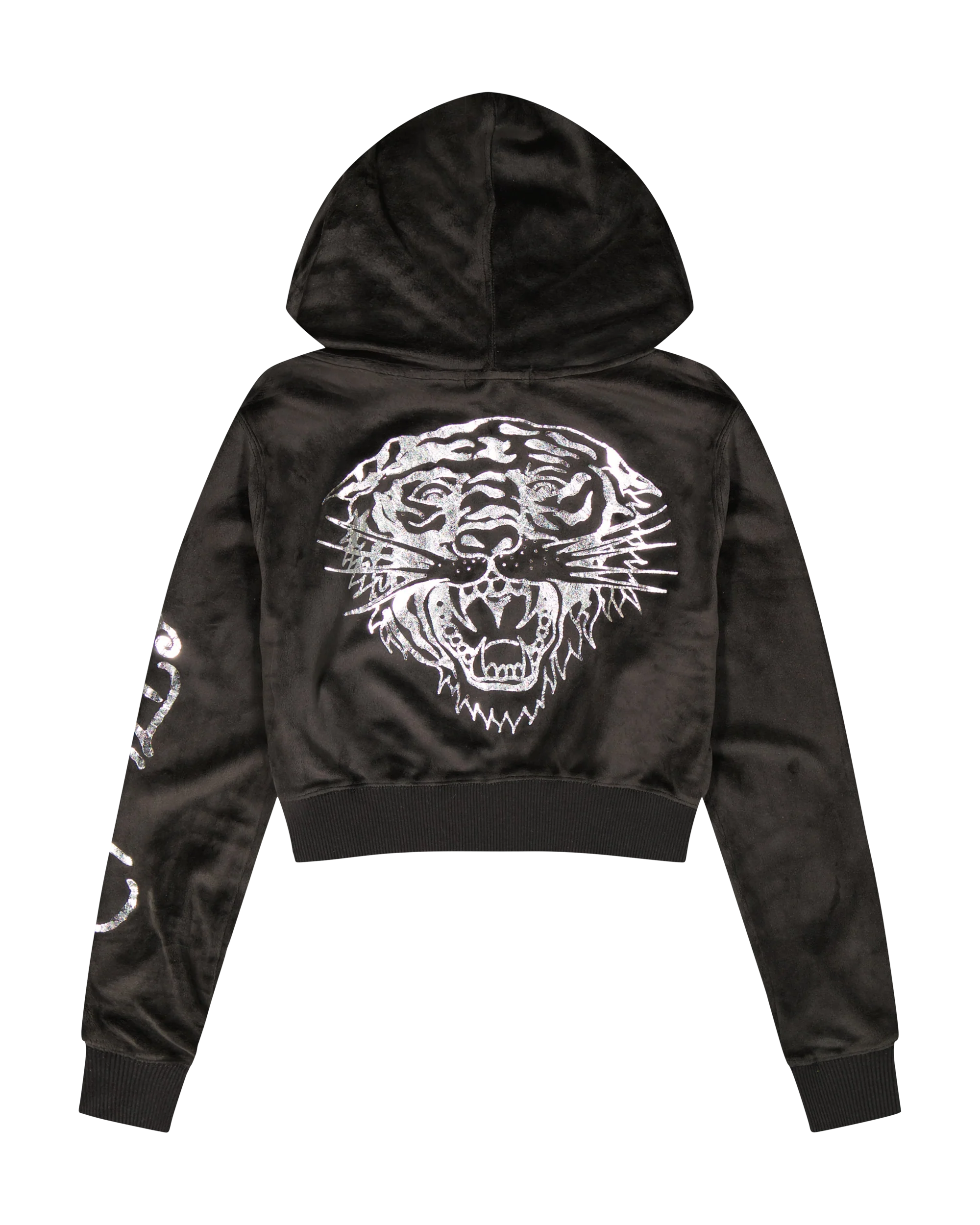 Tiger Head Y2K Velour Hoodie - Image 2