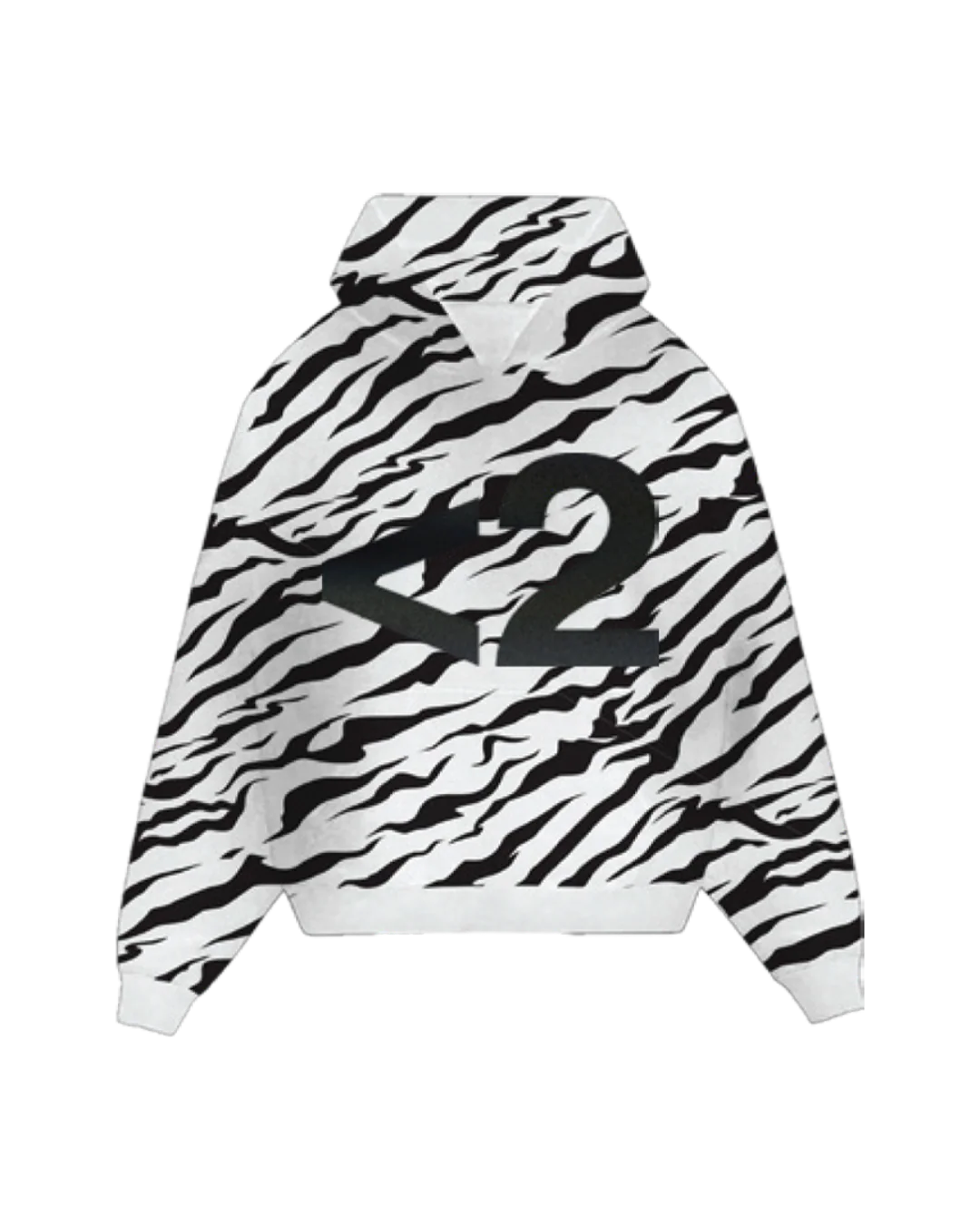 Tiger Print Logo White Hoodie