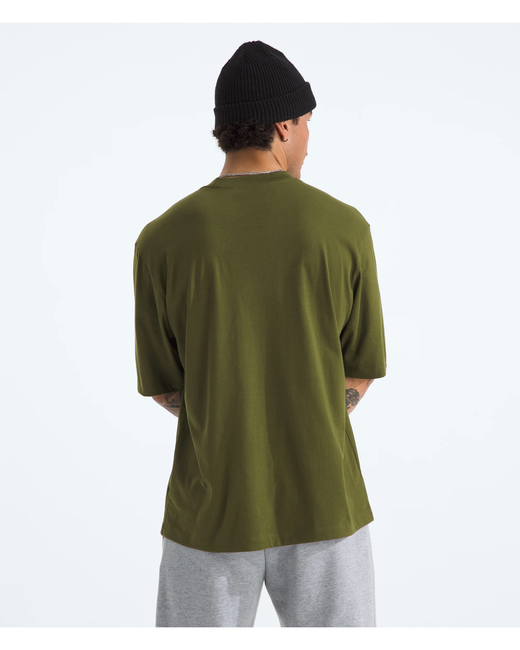 Men's Essential Simple Dome Oversized Tee - Green - Image 3