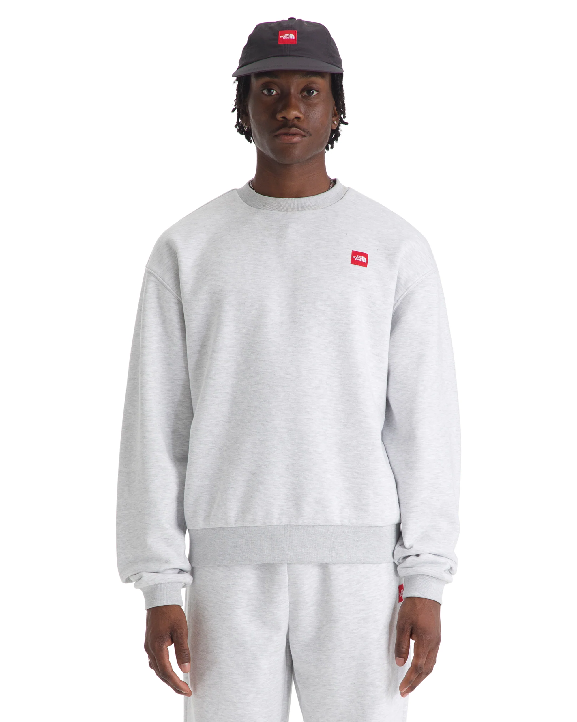 TNF M RED BOX CREWNECK GREY - Image 2
