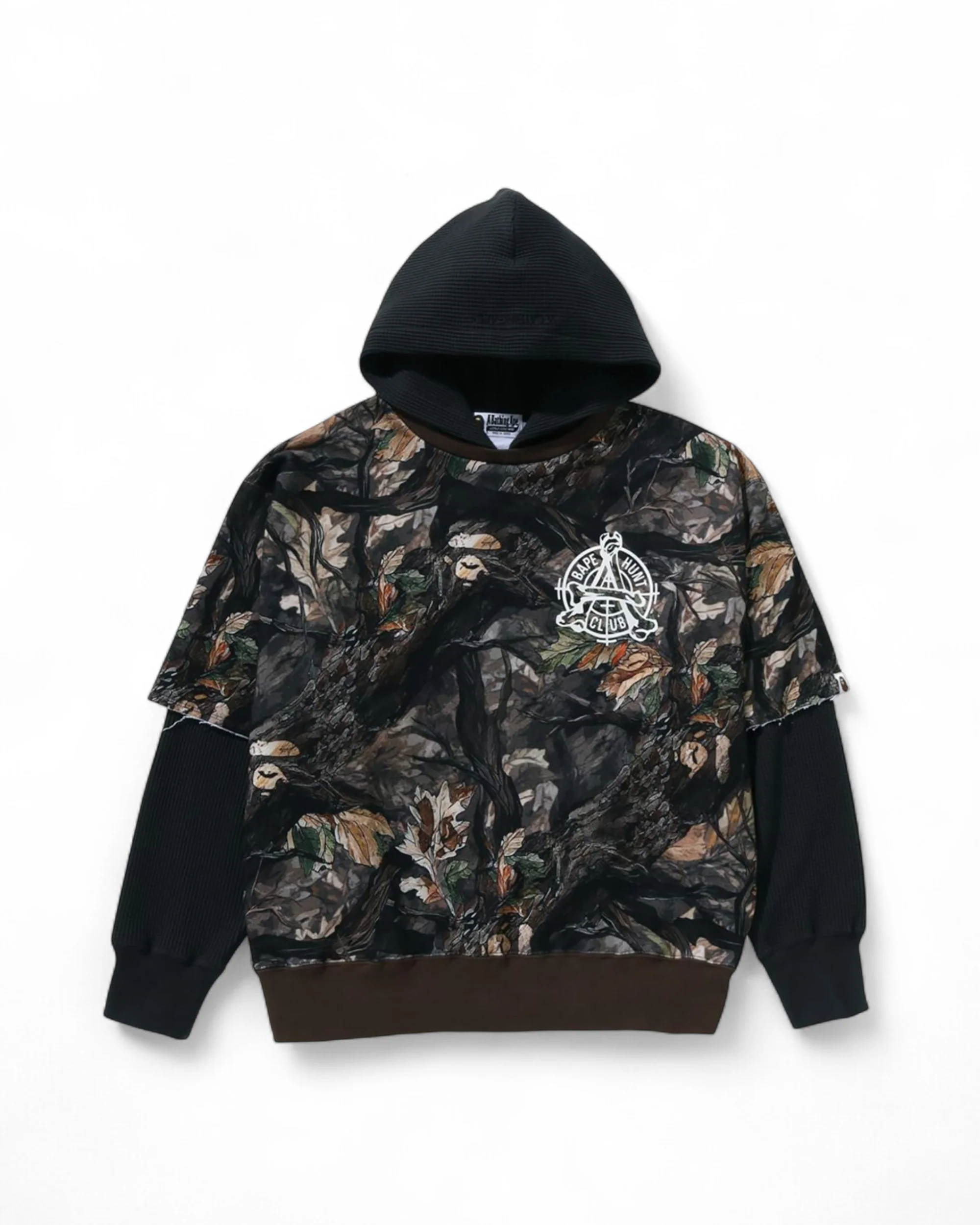 TREE EDGE CAMO LAYERED PULLOVER HOODIE MENS