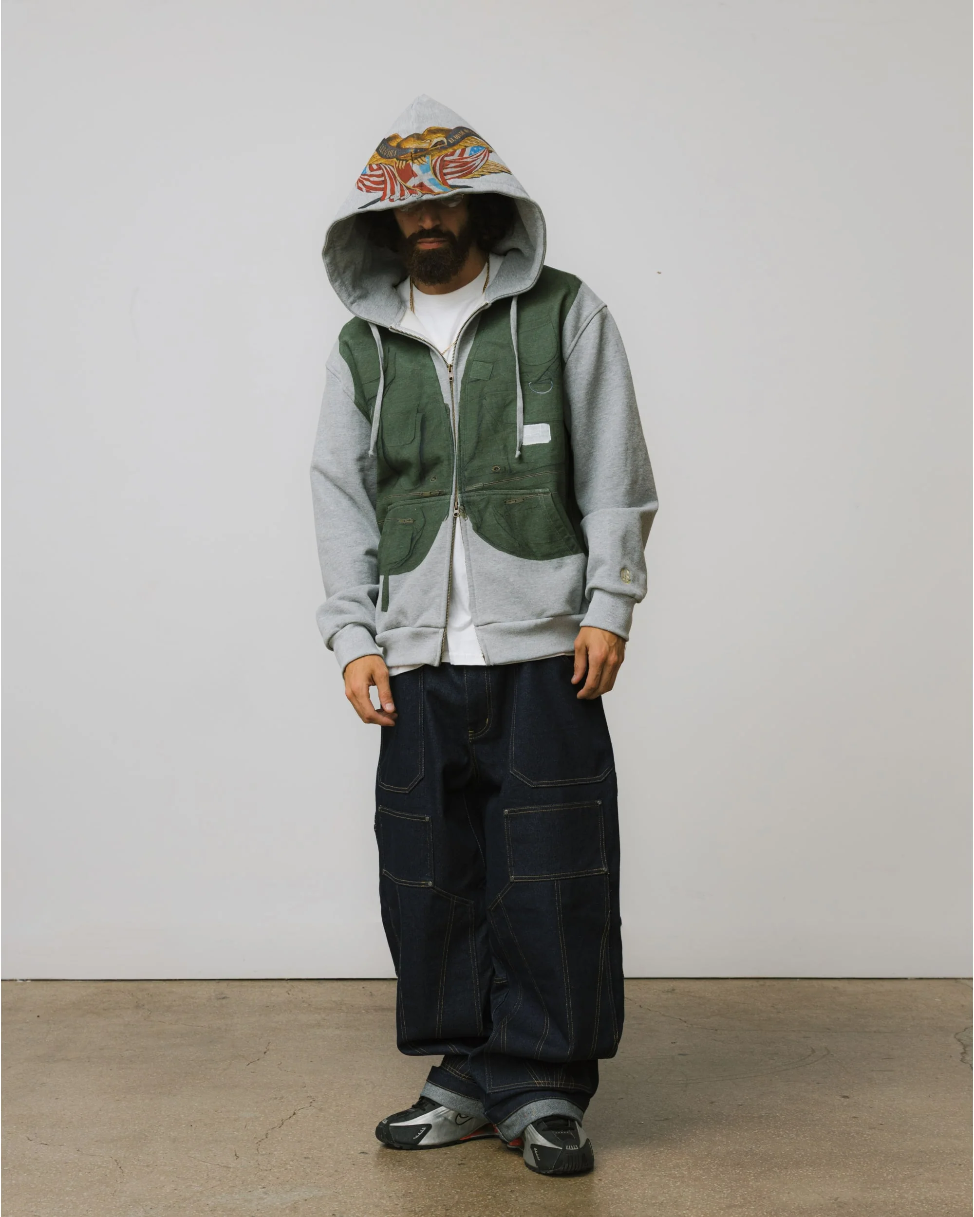 Tromp-L'oeil Vest Zip Hoodie - Image 4