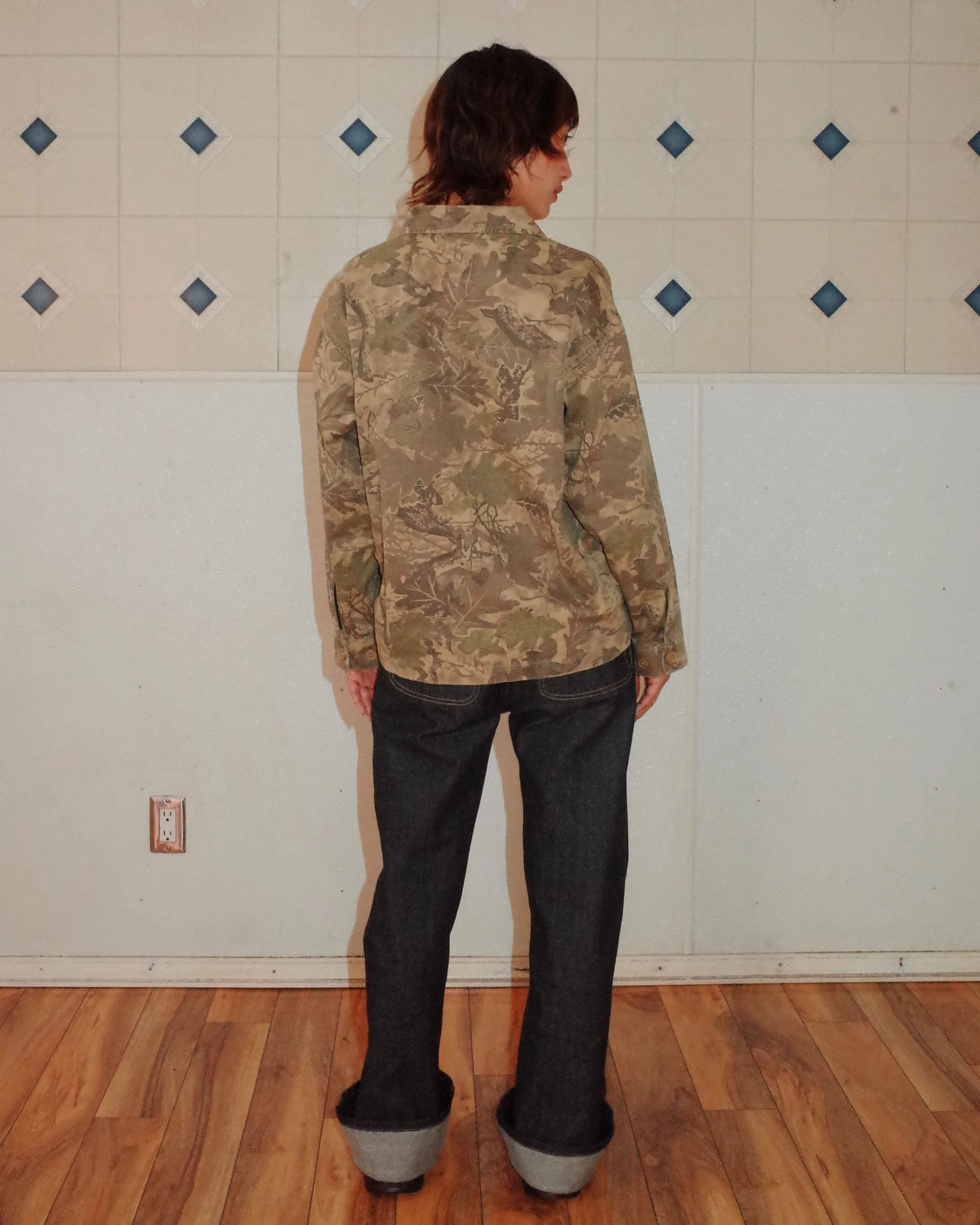 Twill Military Shirt Jacket - Leaf Camo - Image 4