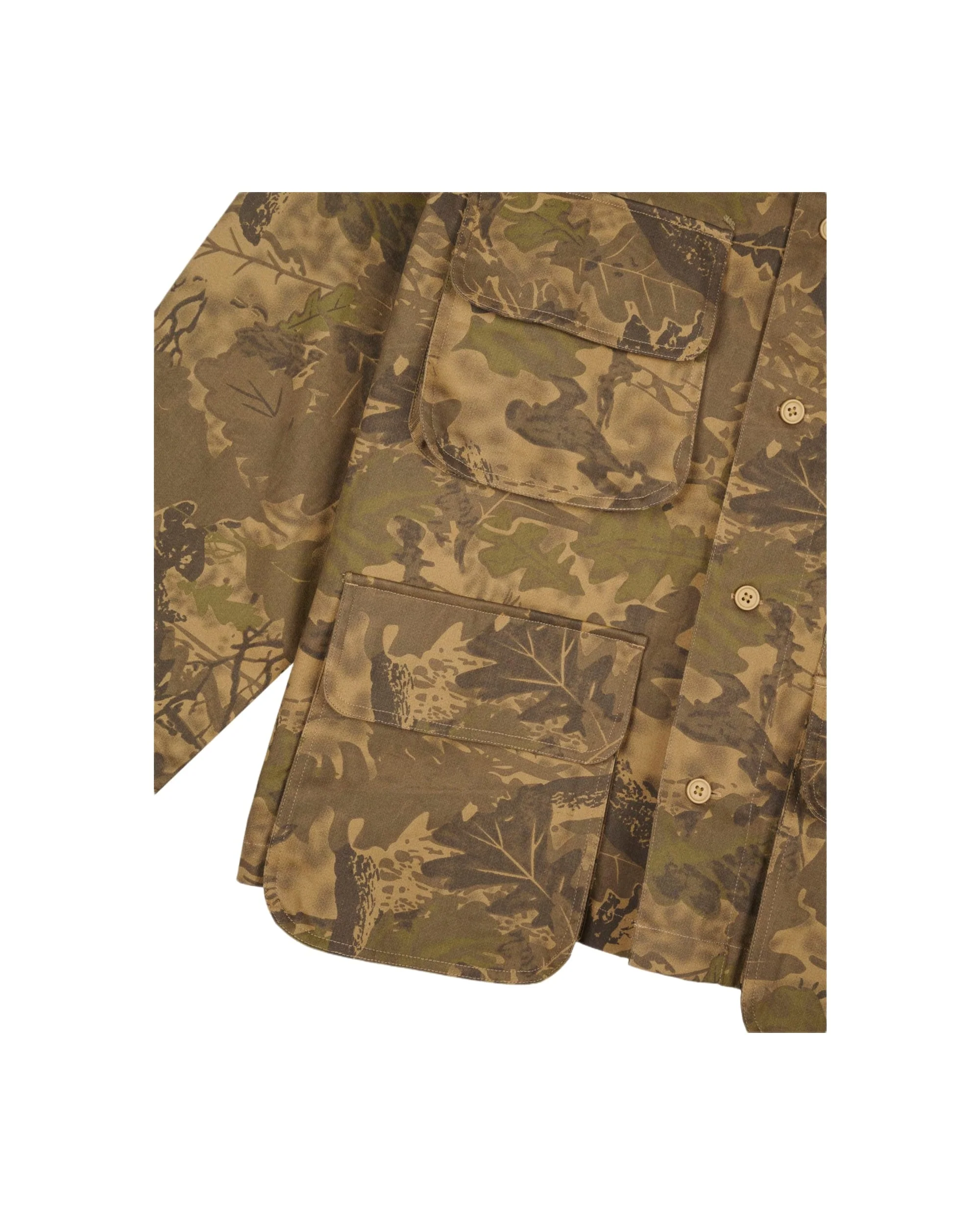 Twill Military Shirt Jacket - Leaf Camo - Image 7