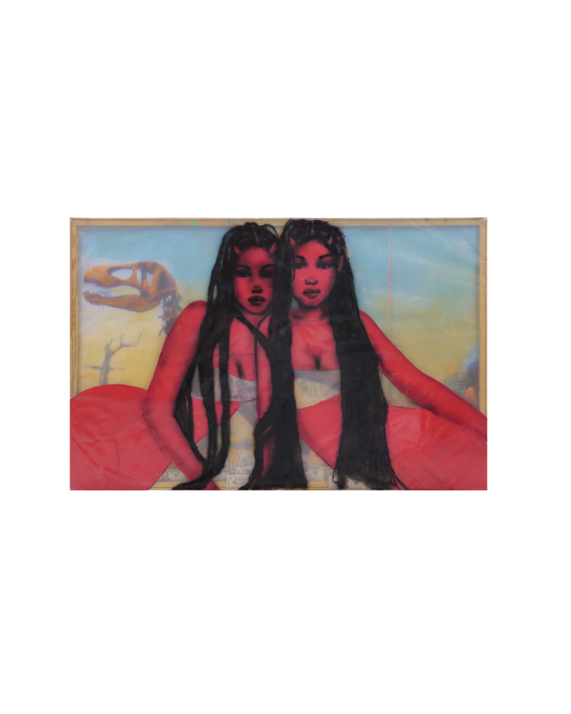 TWINS - MIXED MEDIA PAINTED WORK