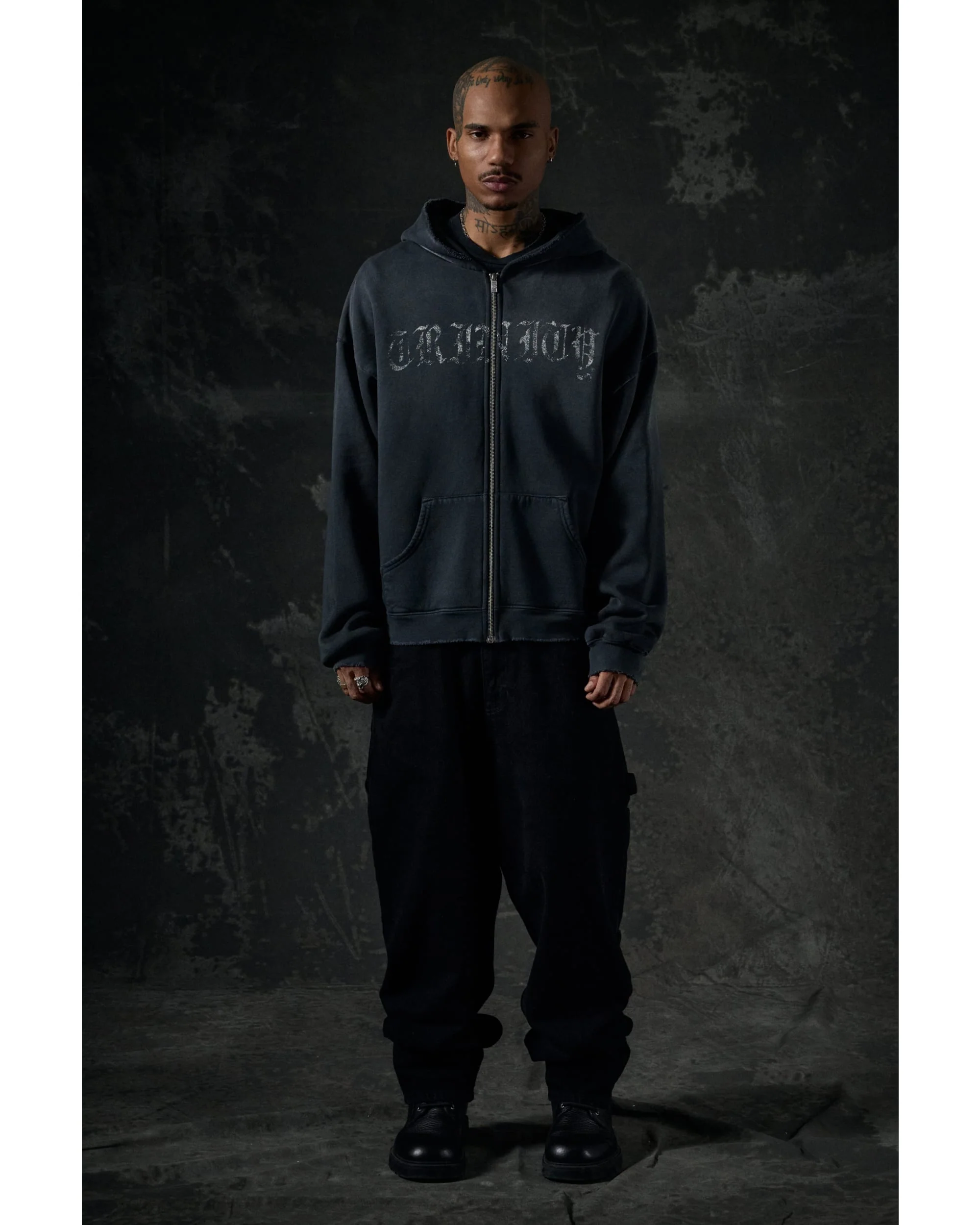 Tyson Zip Hoodie - Vintage Black - Image 2