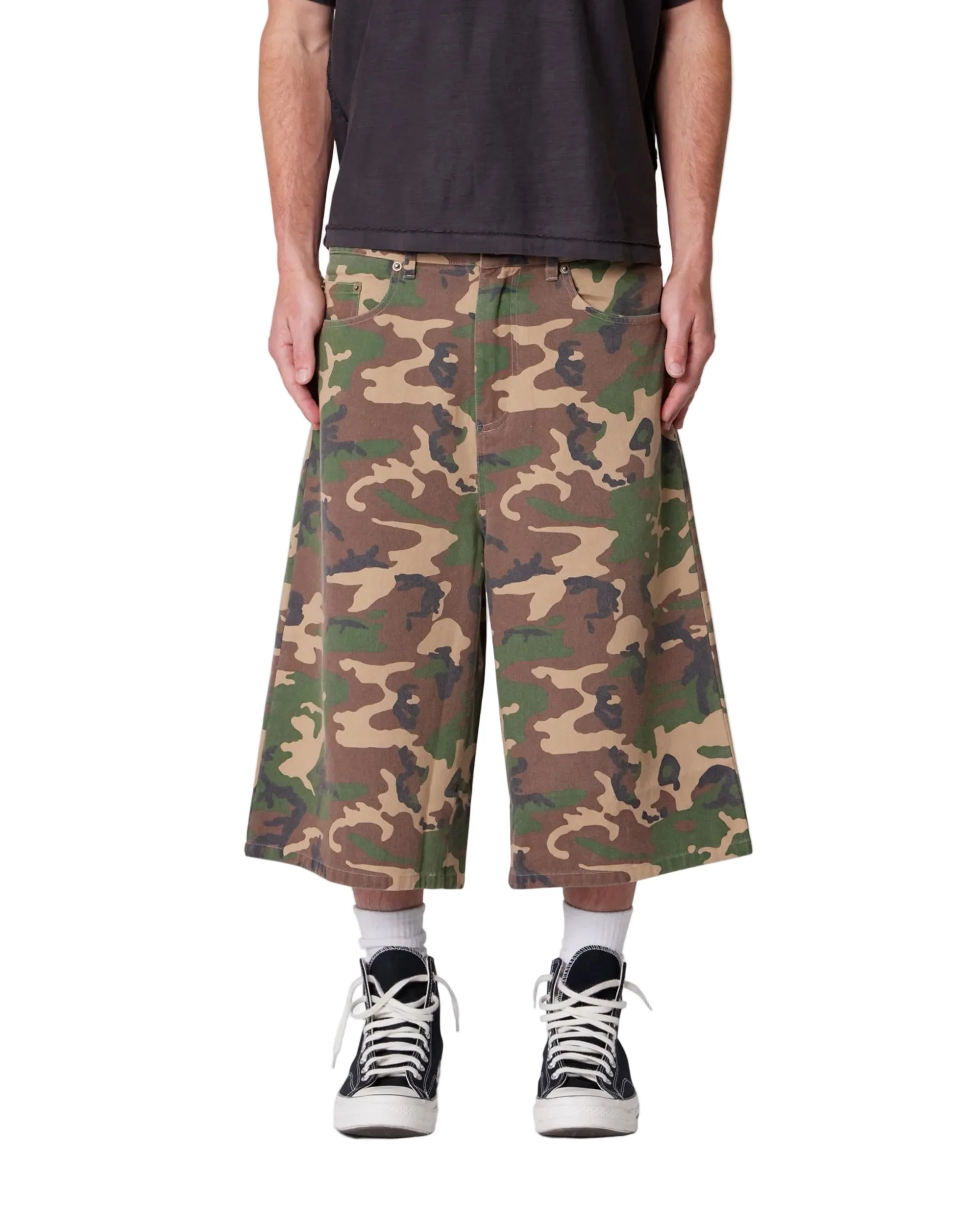 Ultra Baggy Camo Twill Shorts - Woodland Camo - Image 2