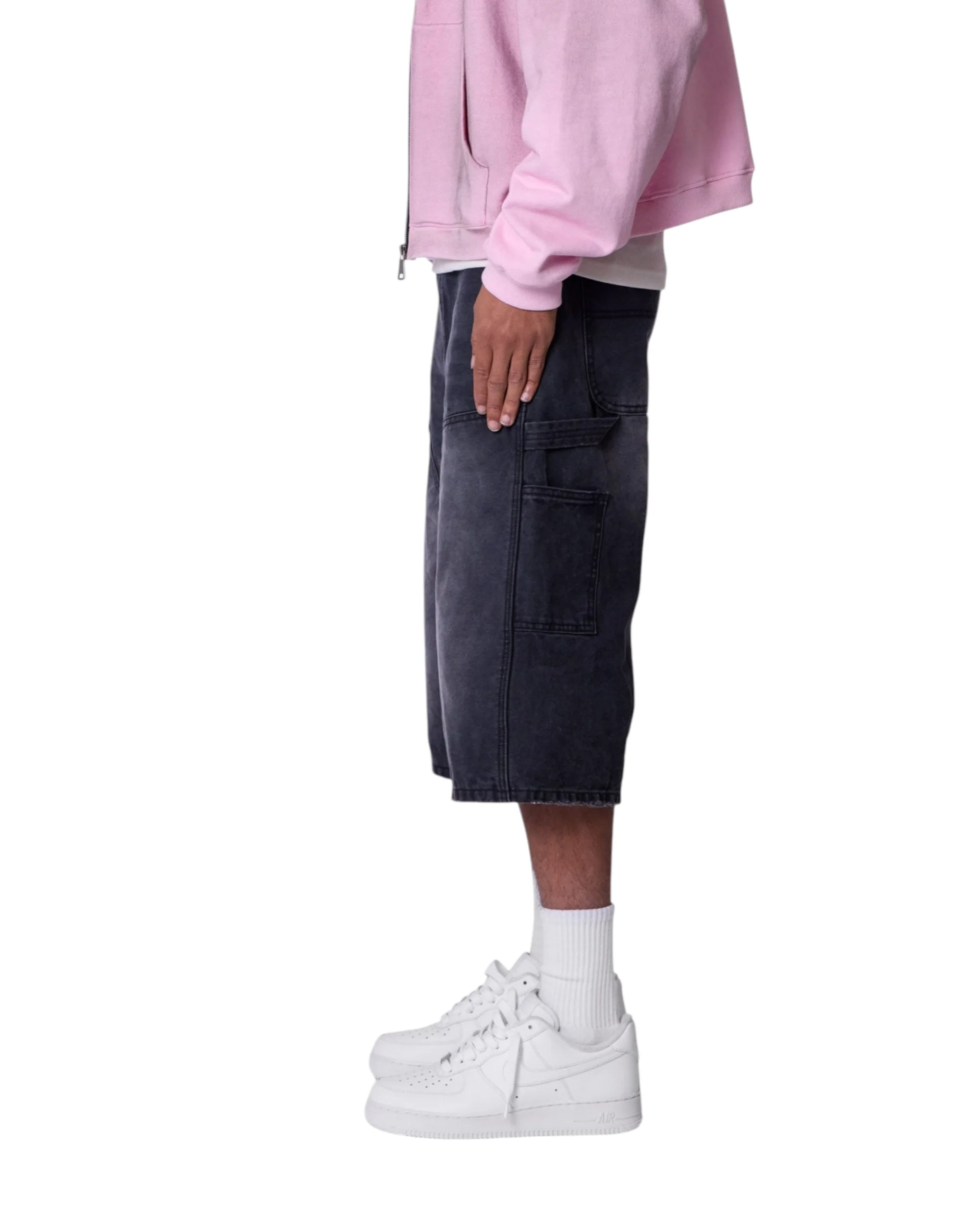 Ultra Baggy Carpenter Shorts - Washed Black - Image 6