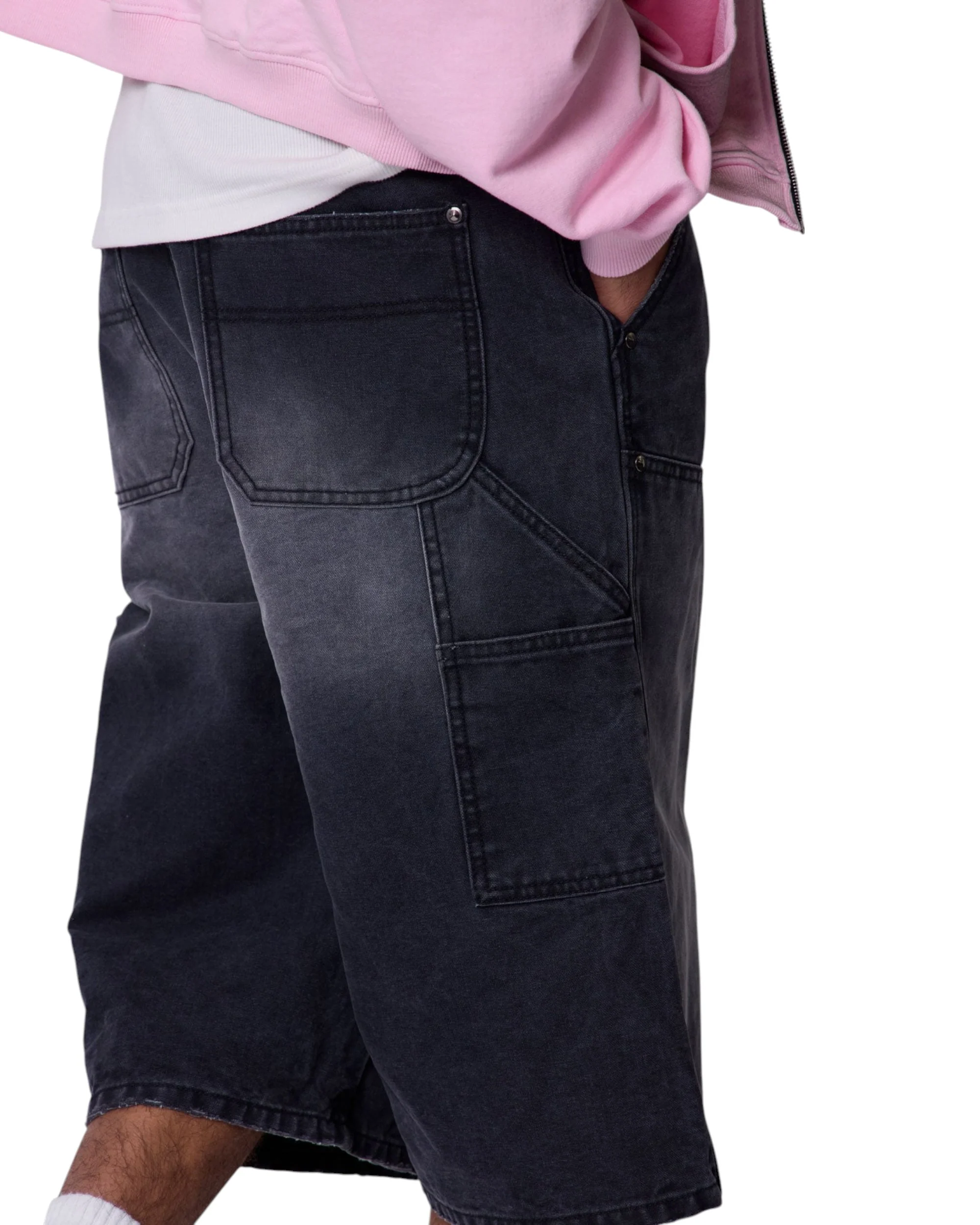 Ultra Baggy Carpenter Shorts - Washed Black - Image 8