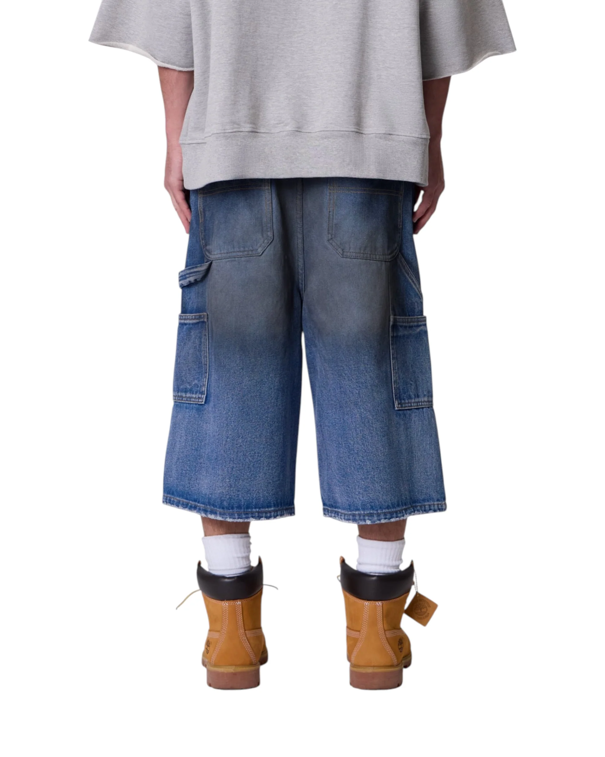 Ultra Baggy Carpenter Shorts - Washed Blue - Image 3