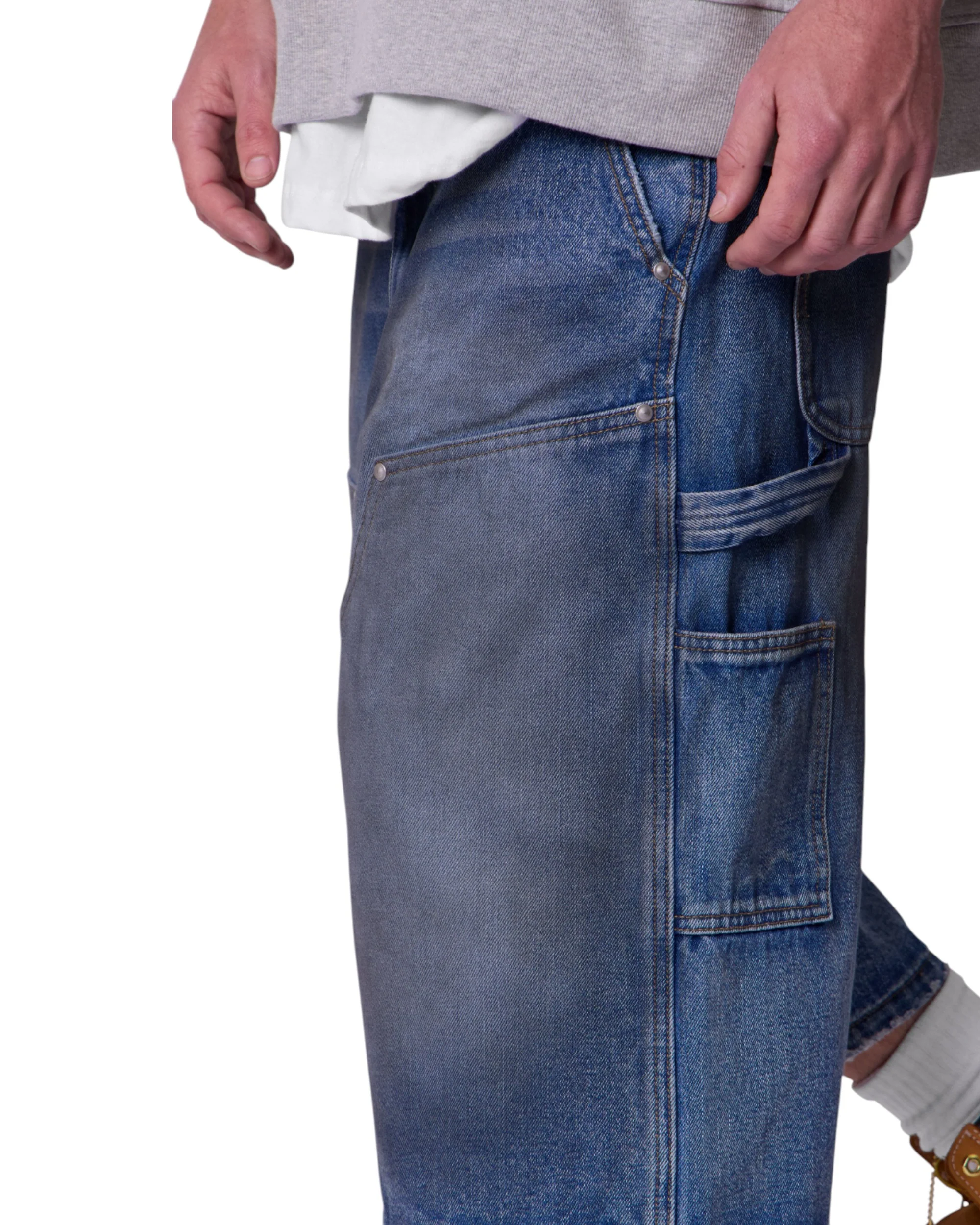 Ultra Baggy Carpenter Shorts - Washed Blue - Image 8