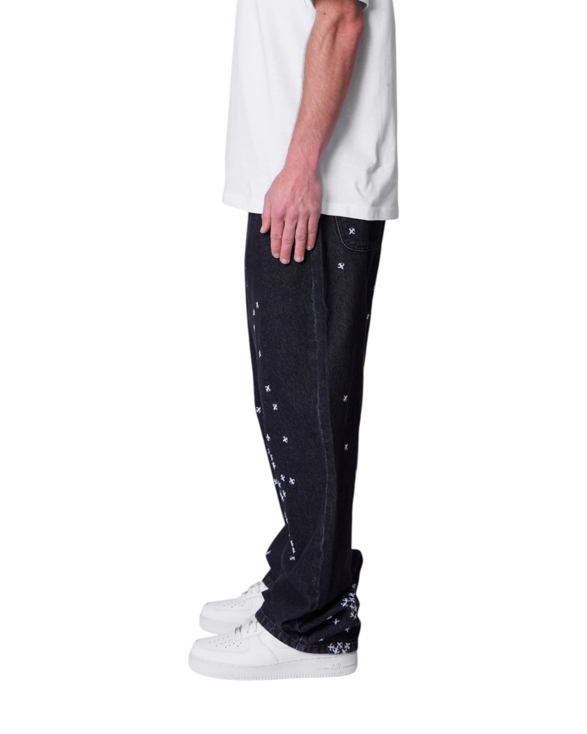 Ultra Baggy Le Fleur Denim - Black - Image 6