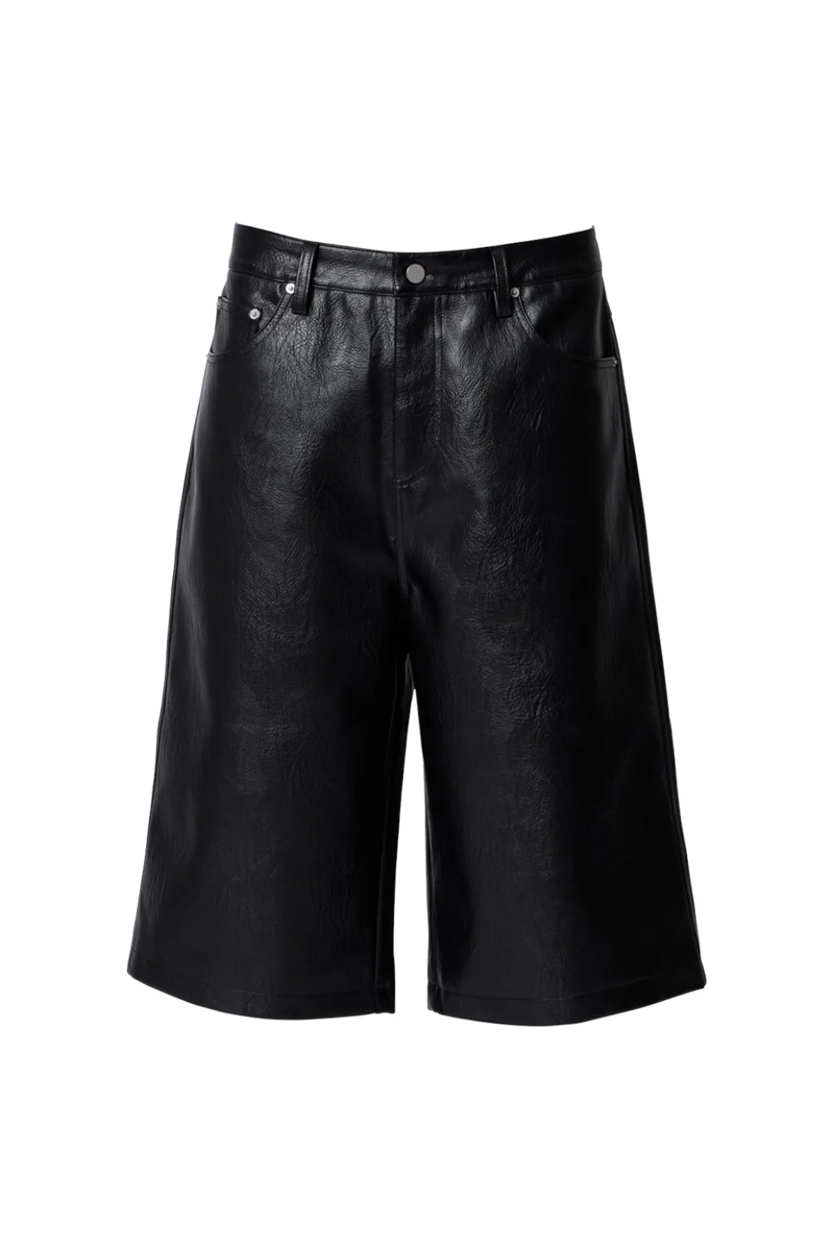 Ultra Baggy Leather Shorts - Black