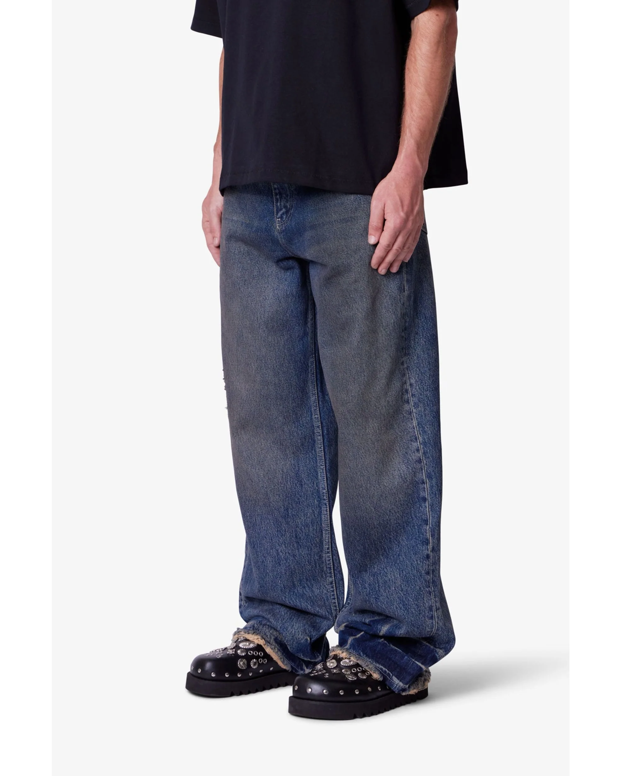Ultra Baggy Oil Denim - Medium Blue - Image 7