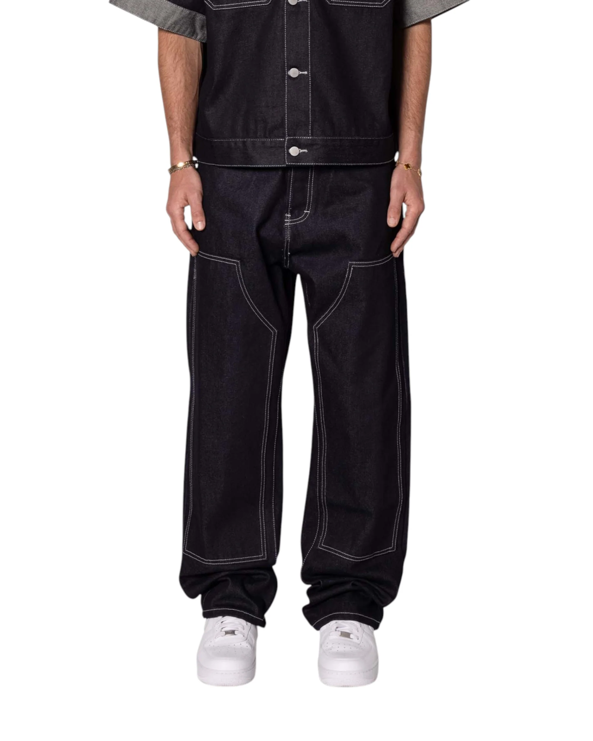Ultra Baggy Raw Work Denim - Blue - Image 2