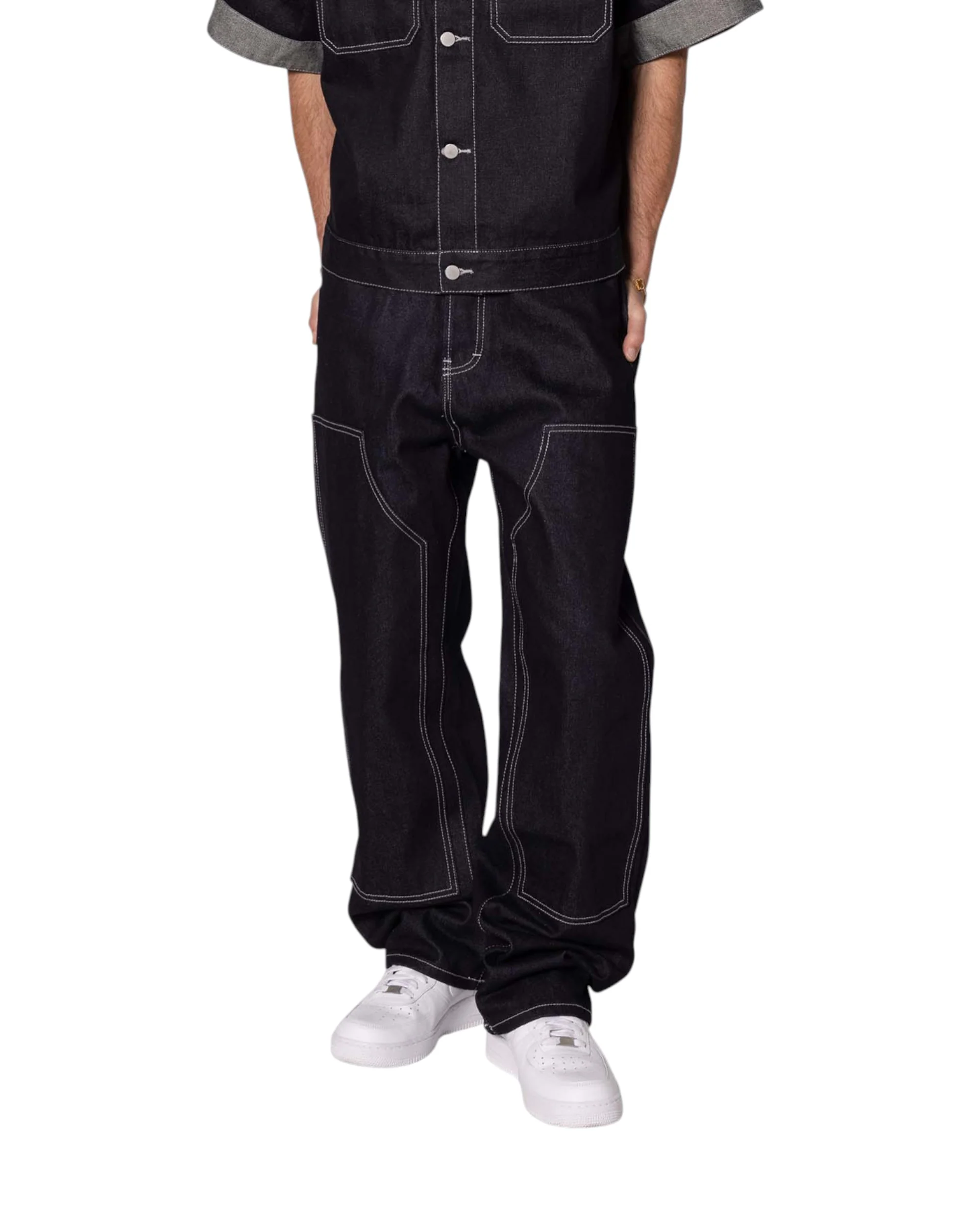 Ultra Baggy Raw Work Denim - Blue - Image 4